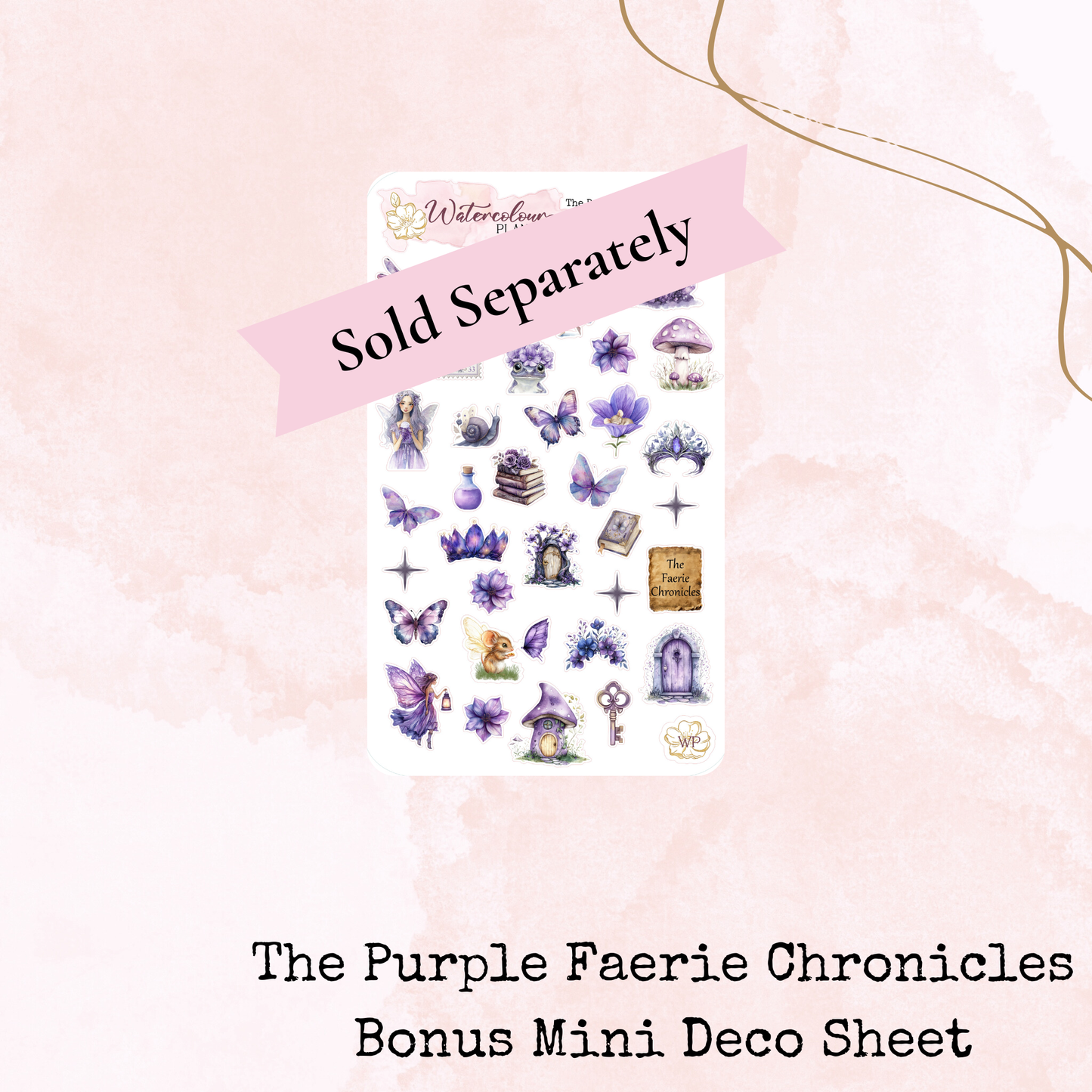 The Purple Faerie Chronicles - Journal Trio - Journal and Planner Stickers - Stationery - Watercolour