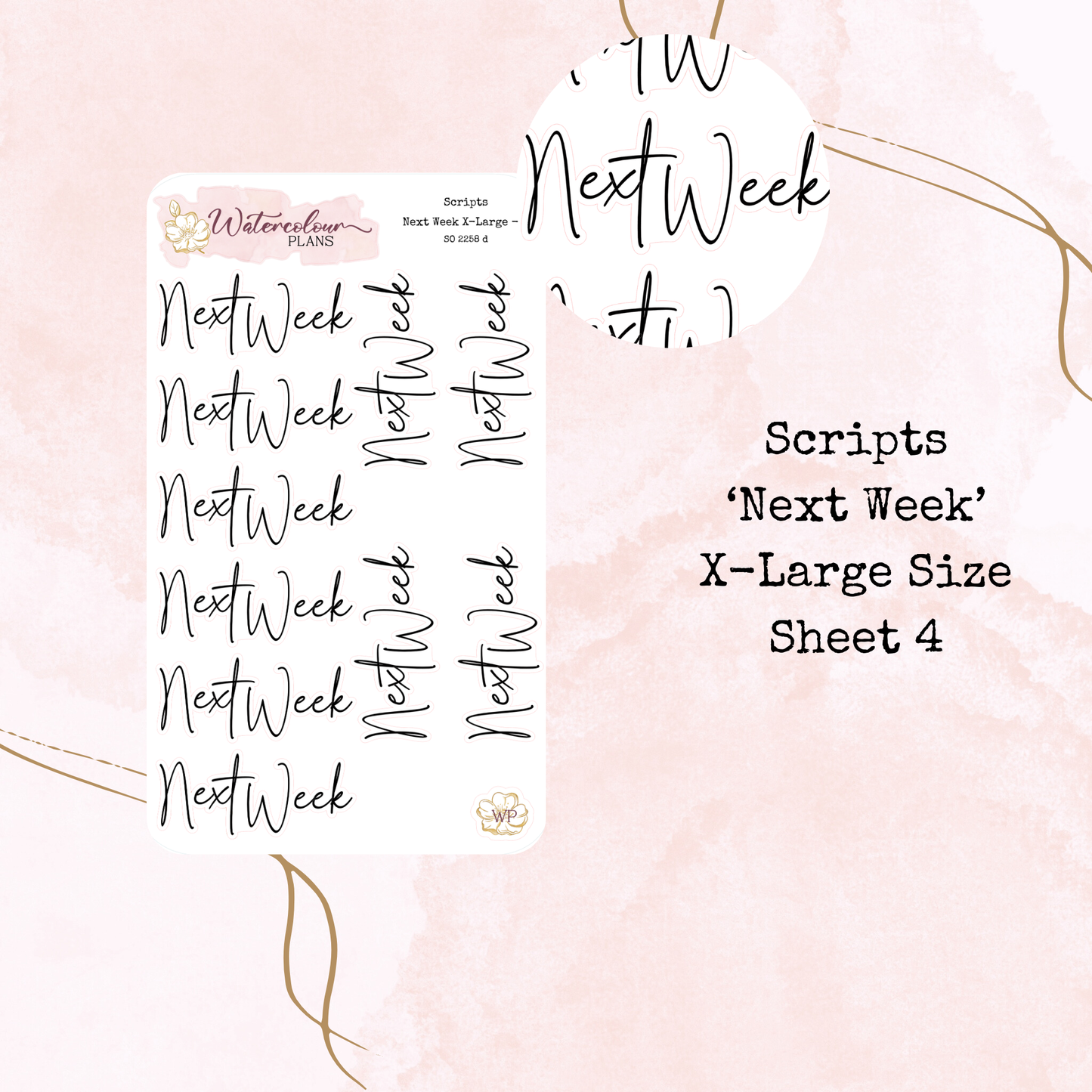 Next Week Scripts - Four Sizes - Planner and Journal Stickers - Stationery