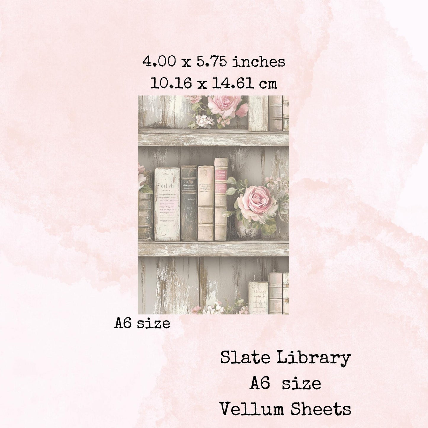 Slate Library - Printed Vellum - Stationery - Watercolour