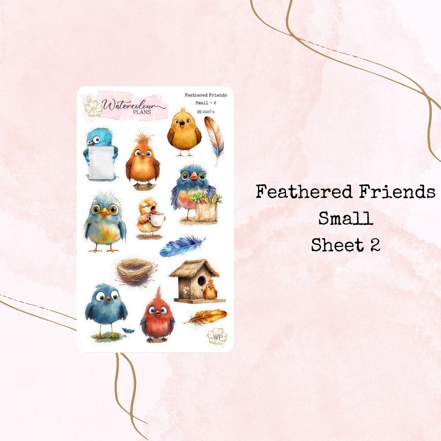 Feathered Friends - Small Size - Planner and Journal Stickers - Stationery - Watercolour