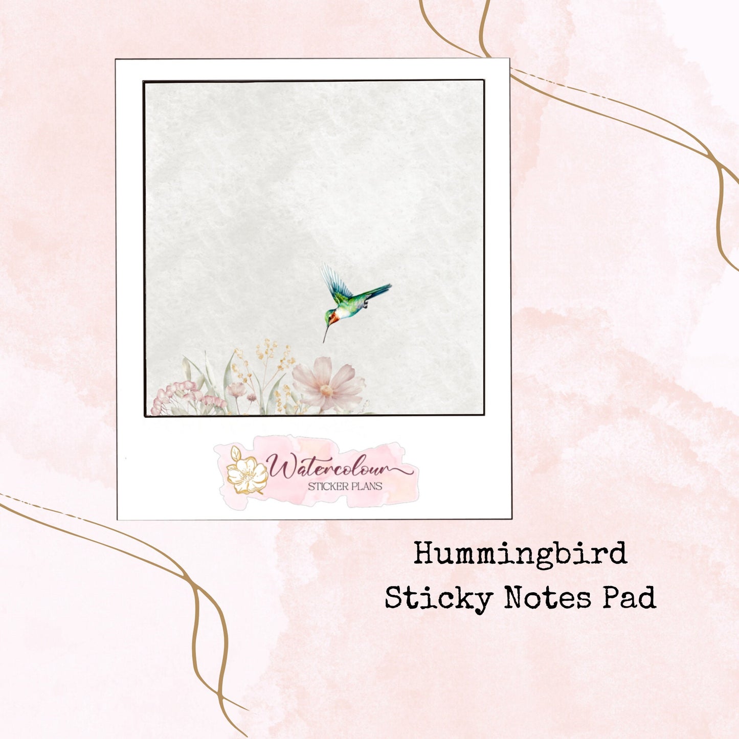 Hummingbird - Sticky Notes Pad - Stationery - Watercolour