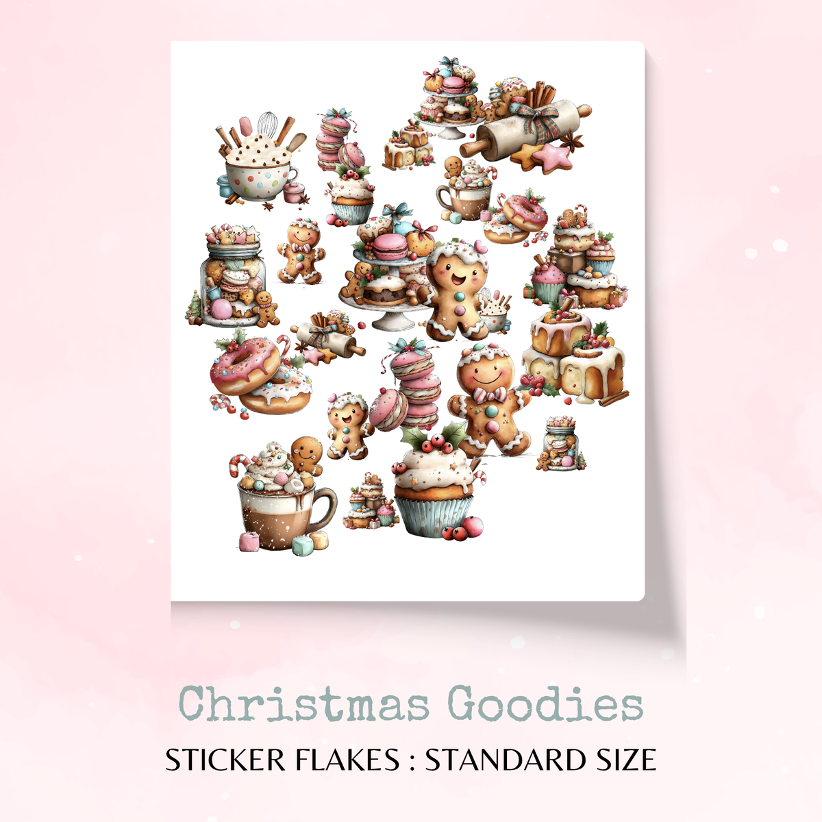 Christmas Goodies - Sticker Flakes - Planner and Journal Stickers - Stationery - Watercolour
