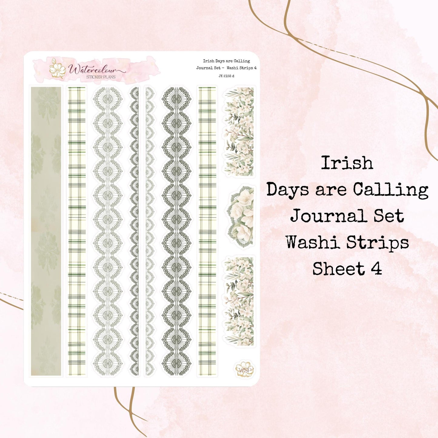 Irish Days are Calling - 6 Sheet Journal Set - Planner and Journal Stickers - Stationery - Watercolour