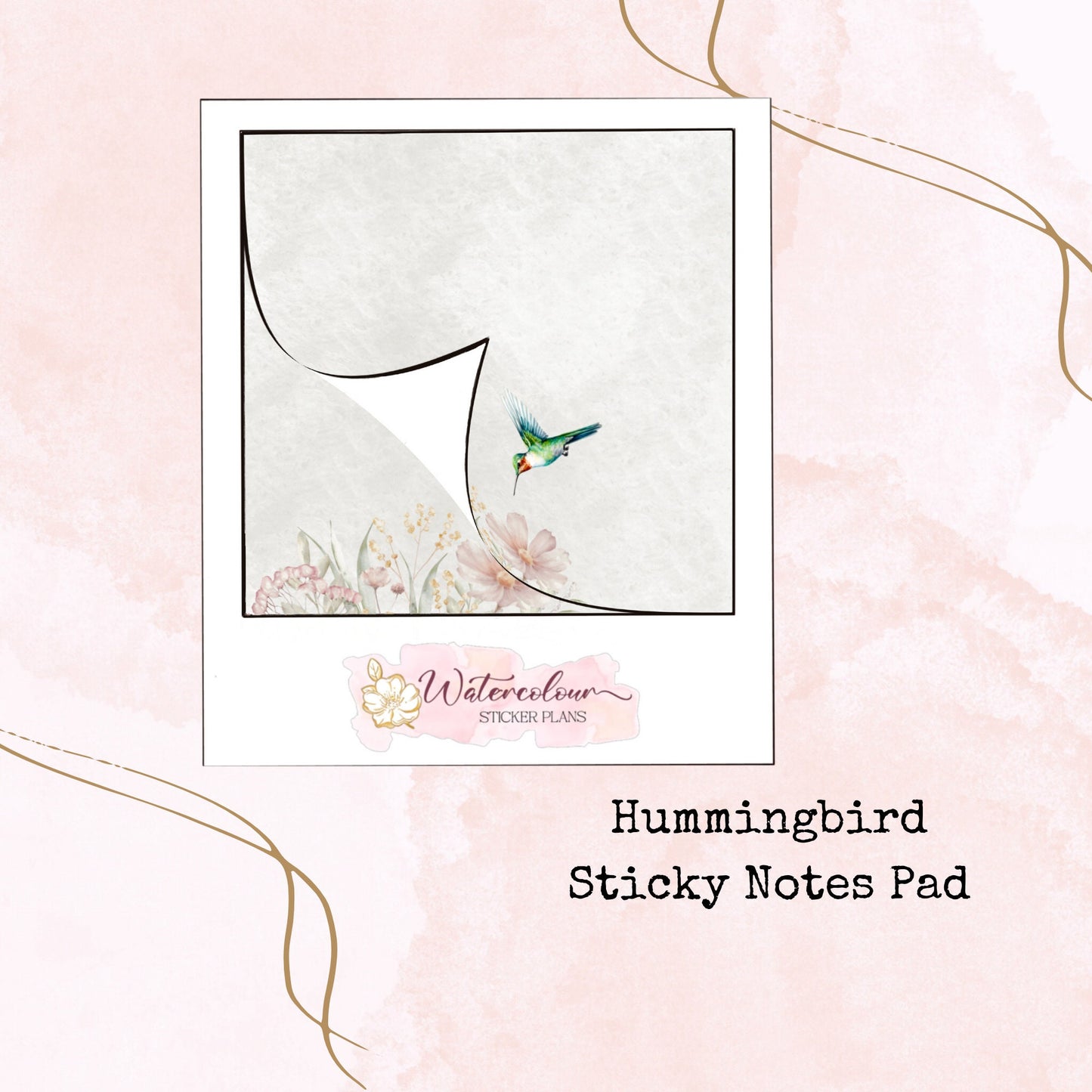 Hummingbird - Sticky Notes Pad - Stationery - Watercolour
