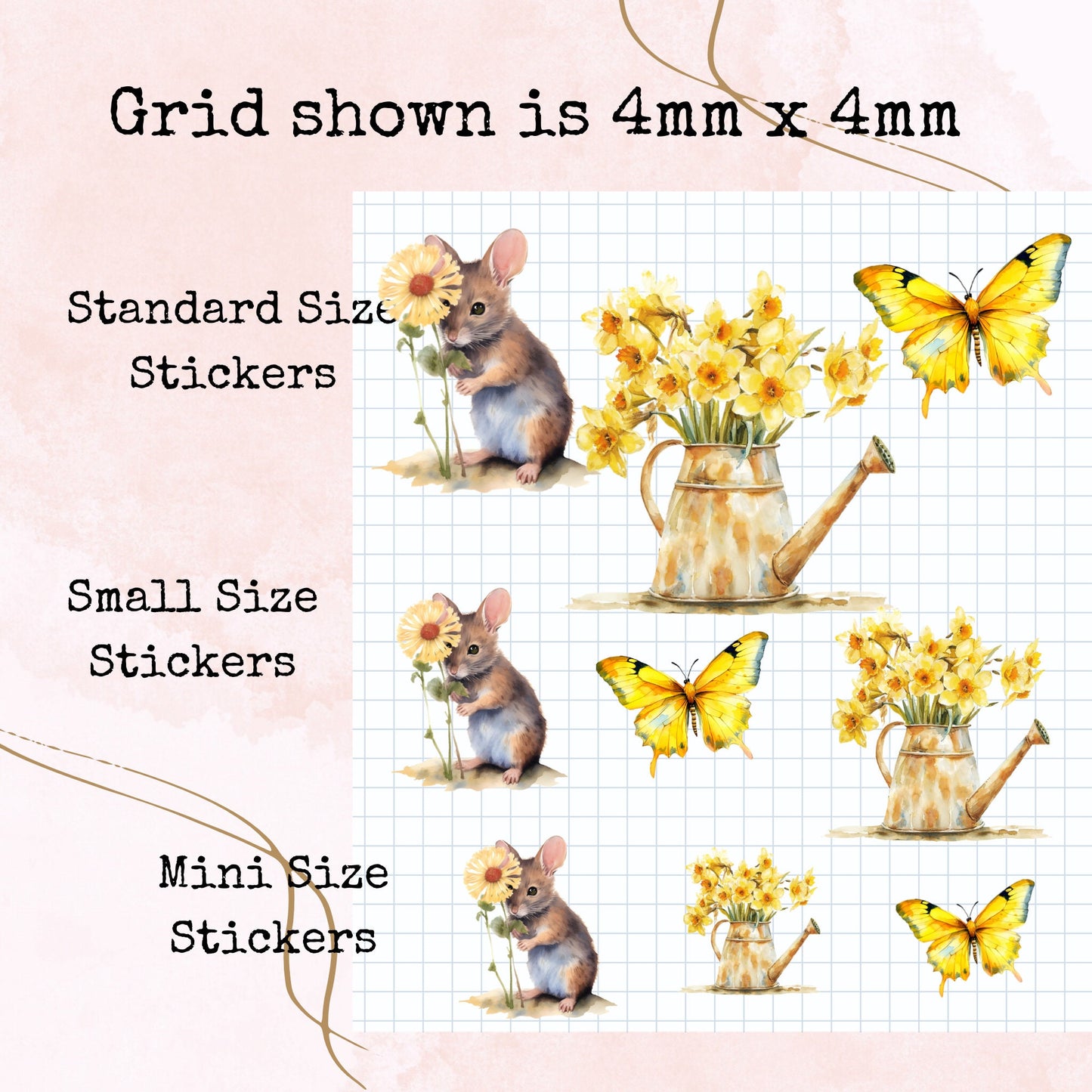 Sunshine Splashes - Mini Size - Planner and Journal Stickers - Stationery - Watercolour