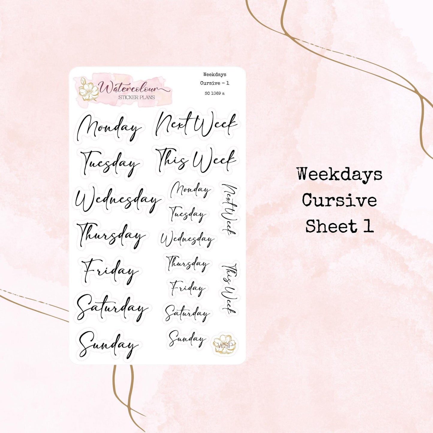Months - Weekdays - Planner and Journal Stickers - Stationery