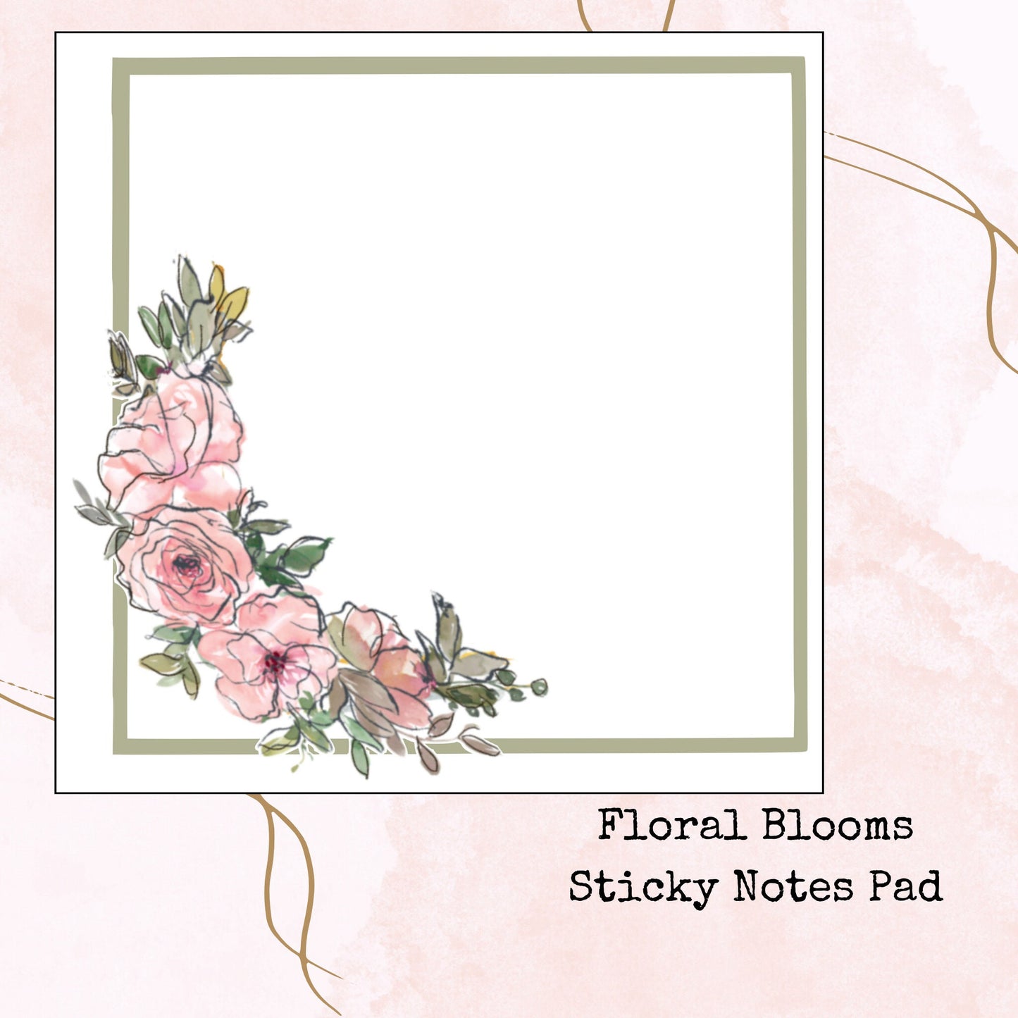 Floral Blooms - Sticky Notes Pad - Stationery - Watercolour