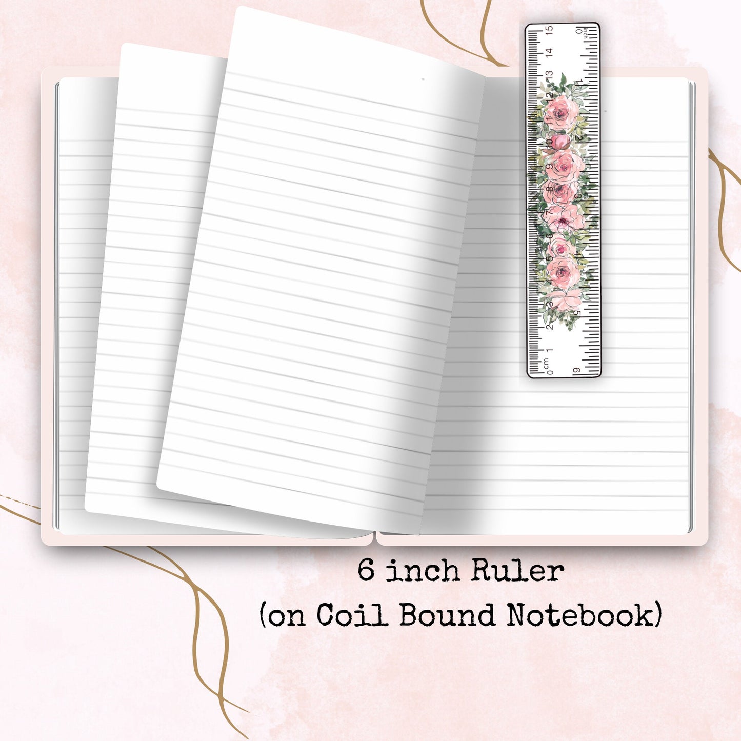 Pink Blossoms - 6 Inch Ruler - Planner Supplies - Watercolour