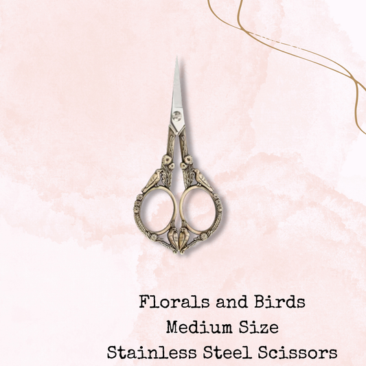 Florals and Birds - Stainless Steel Scissors - Medium Size - Planner Accessories - Tools