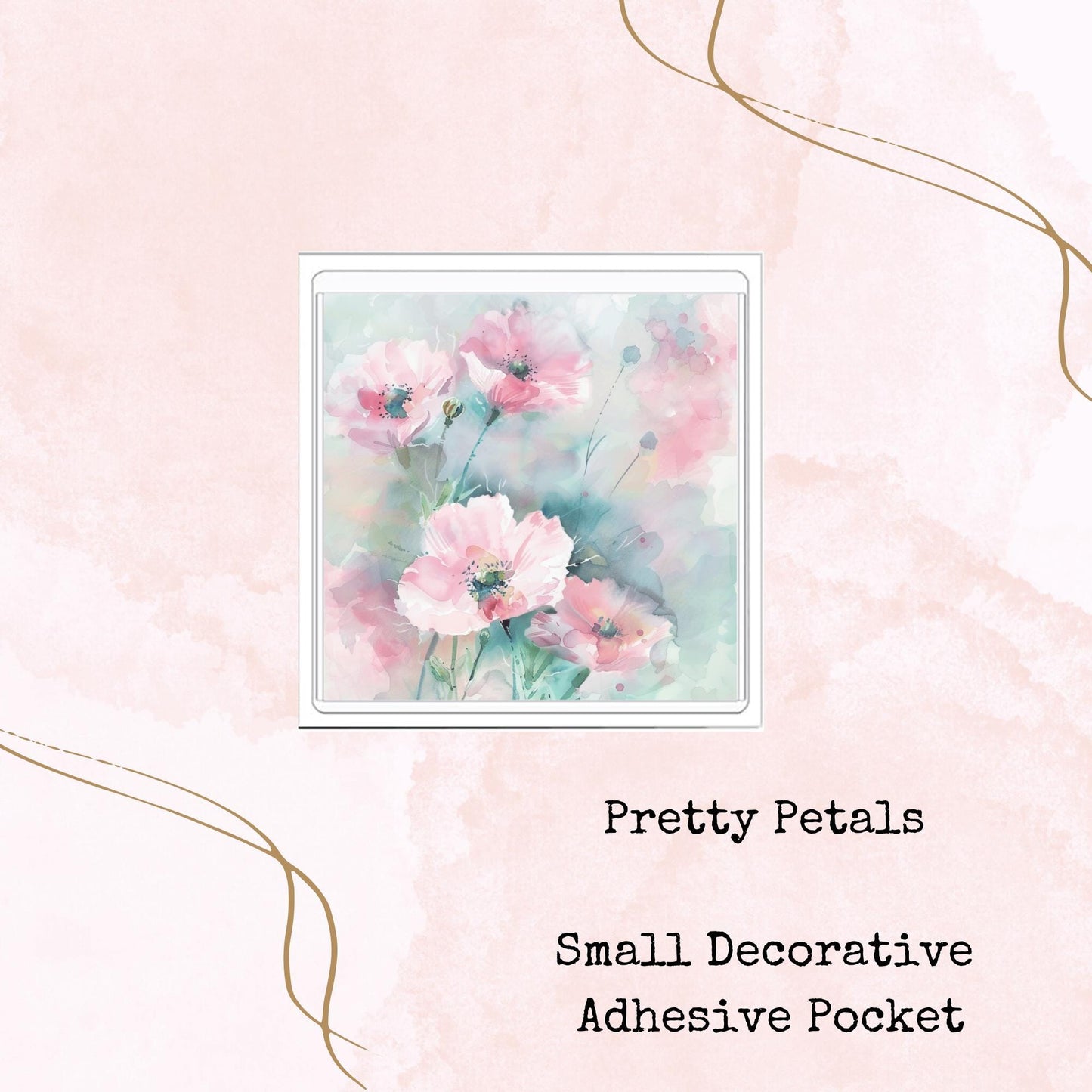 Pretty Petals - Adhesive Pocket - Small Size - Stationery Supplies - Watercolour