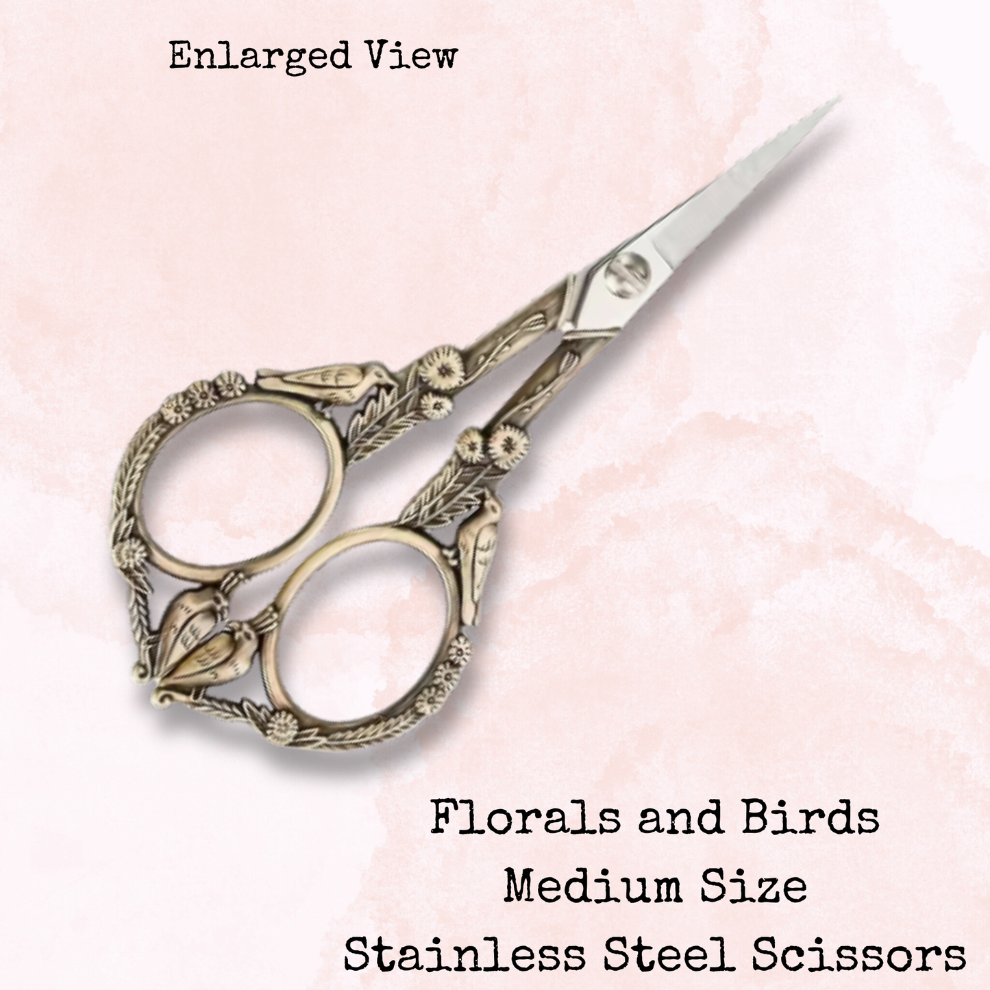 Florals and Birds - Stainless Steel Scissors - Medium Size - Planner Accessories - Tools