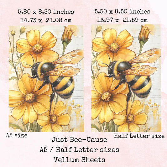 Just Bee-Cause - Printed Vellum - Stationery - Watercolour
