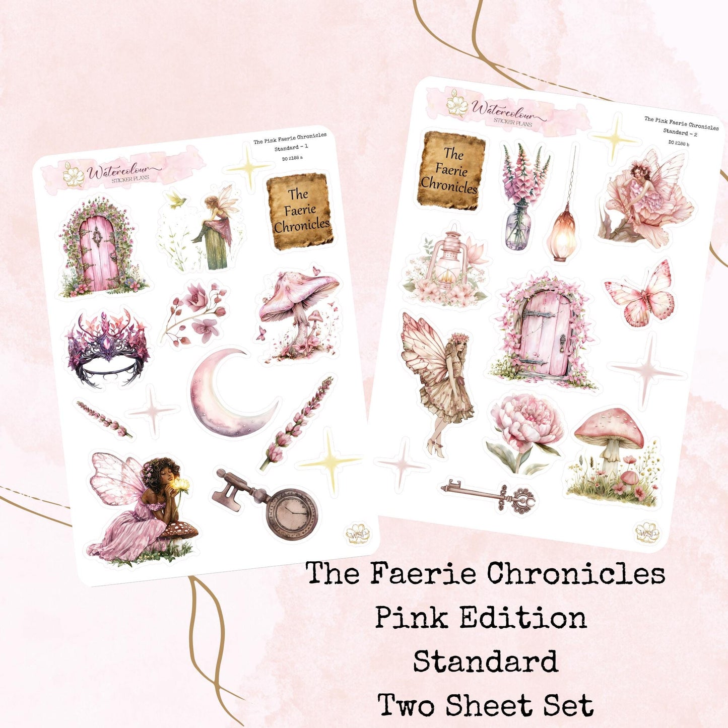 The Pink Faerie Chronicles - Standard Size - Planner and Journal Stickers - Stationery - Watercolour