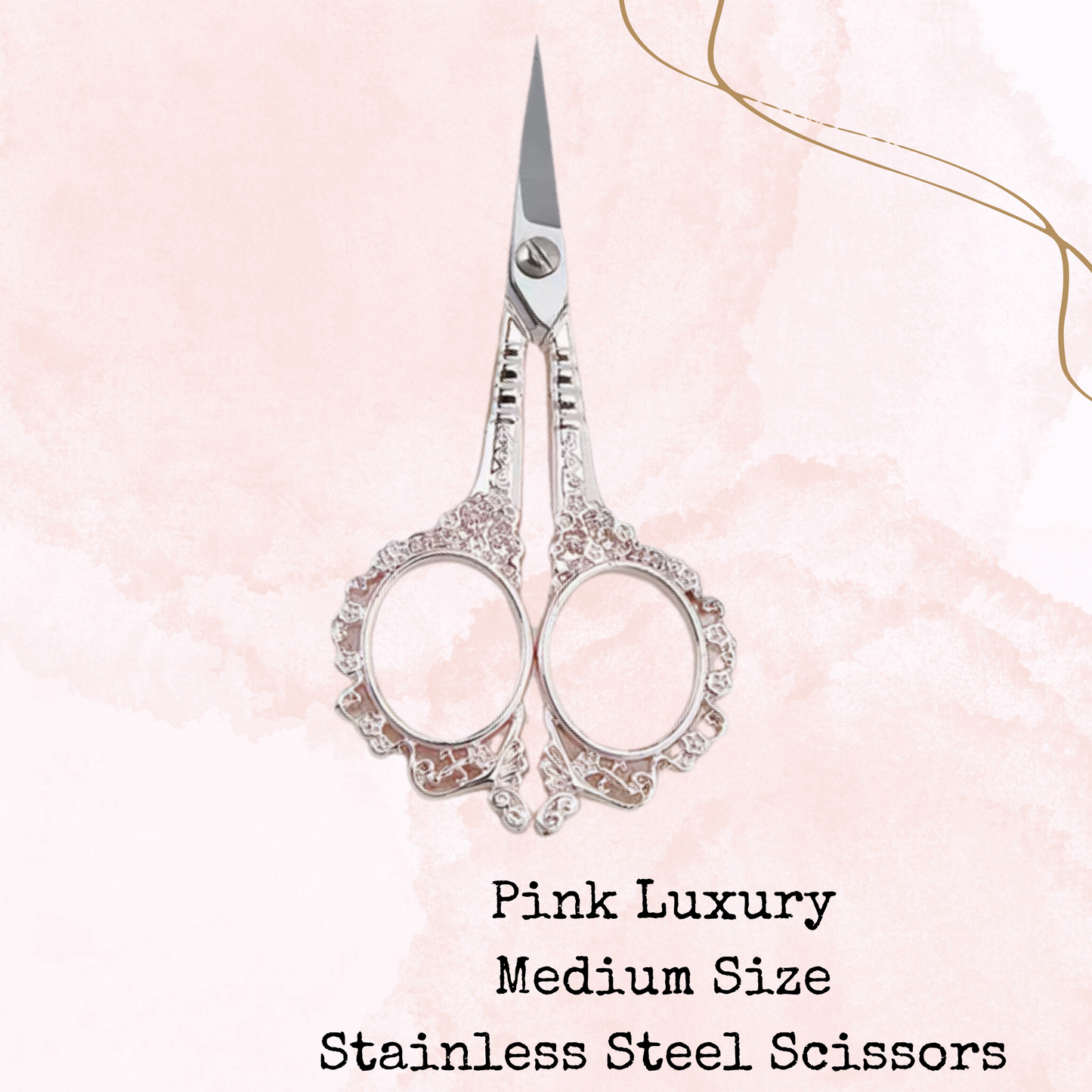 Pink Luxury - Stainless Steel Scissors - Medium Size - Planner Accessories - Tools