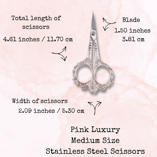 Pink Luxury - Stainless Steel Scissors - Medium Size - Planner Accessories - Tools