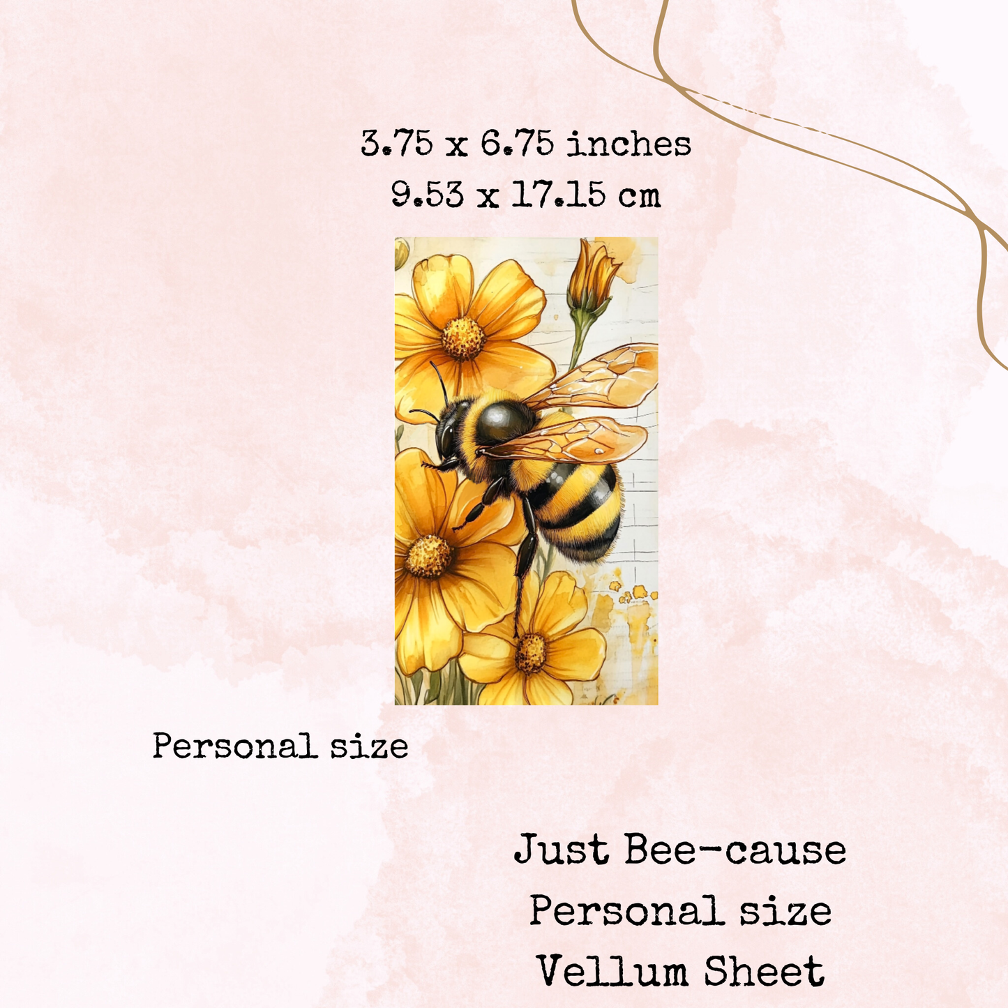 Just Bee-Cause - Printed Vellum - Stationery - Watercolour