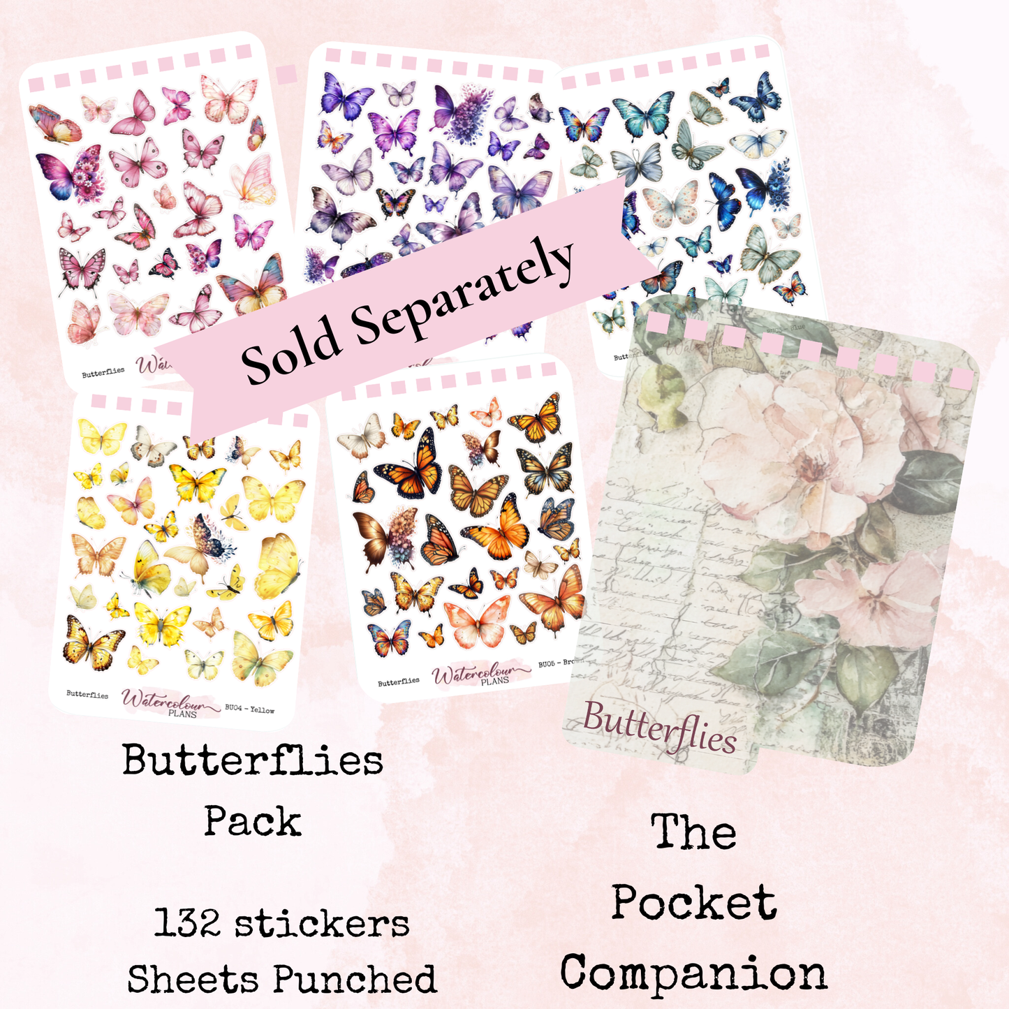 The Pocket Companion - Base Pack - Mini Scripts - Sticker Sheets - Stationery - Watercolour