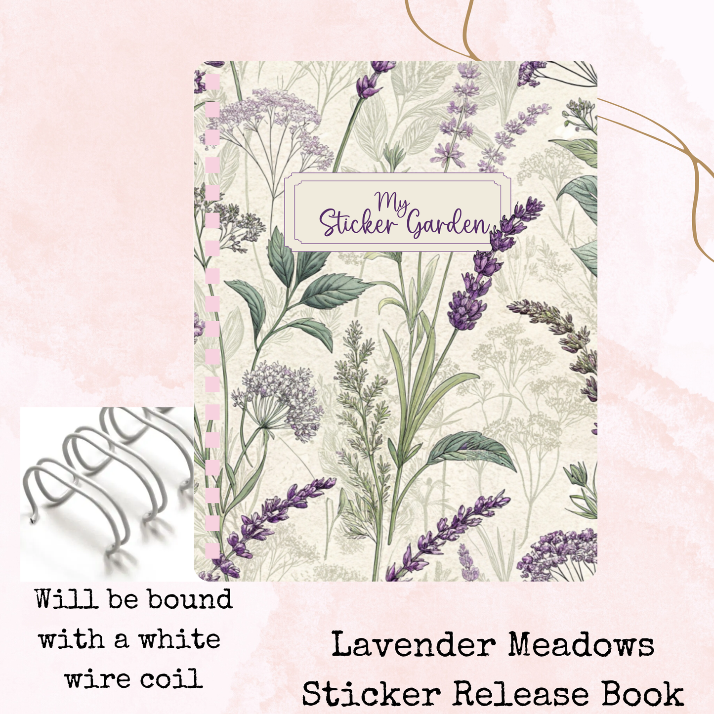 My Sticker Garden - Lavender Meadows - Sticker Release Book - Planner and Journal Accessory - Stationery - Watercolour