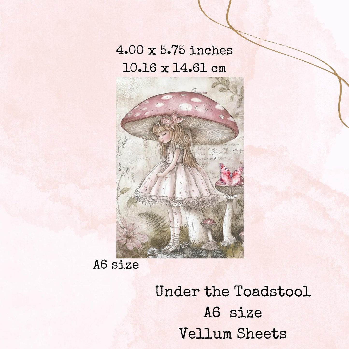 Under the Toadstool - Printed Vellum - Stationery - Watercolour