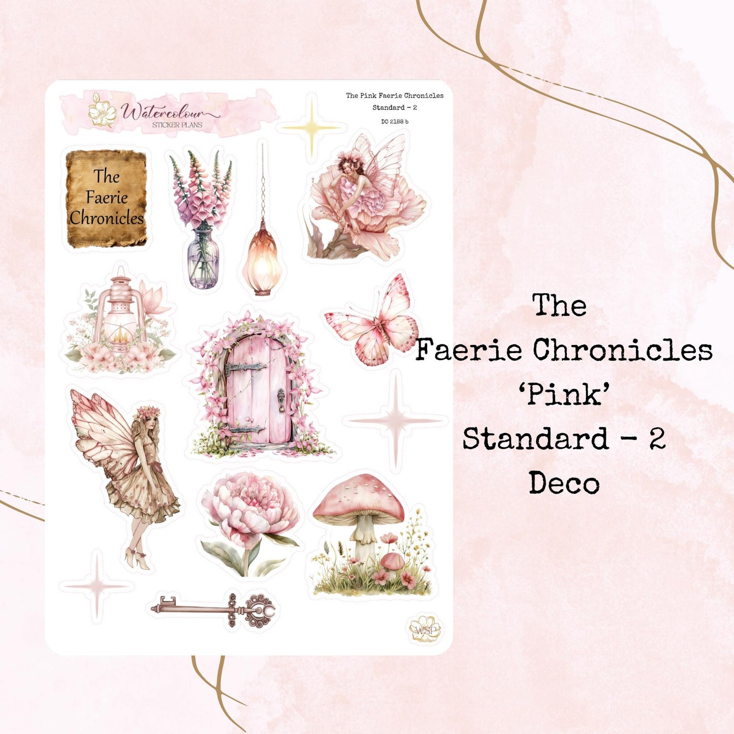 The Pink Faerie Chronicles - Standard Size - Planner and Journal Stickers - Stationery - Watercolour