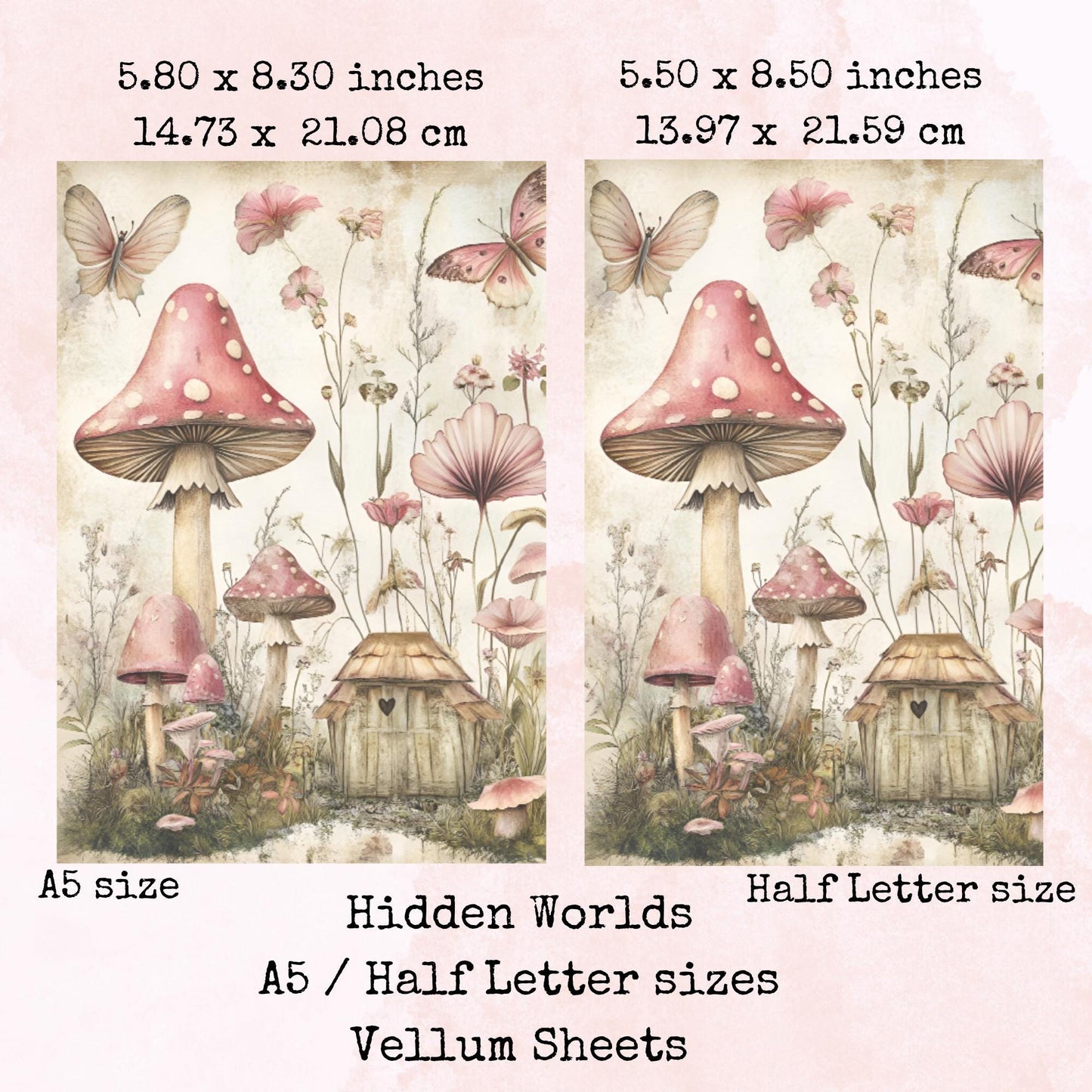 Hidden Worlds - Printed Vellum - Stationery - Watercolour
