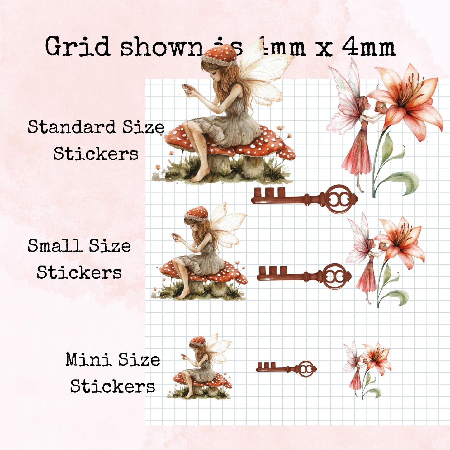 The Red Faerie Chronicles - Standard Size - Planner and Journal Stickers - Stationery - Watercolour
