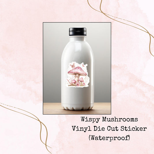 Wispy Mushrooms - Vinyl Die Cut - Waterproof Stickers