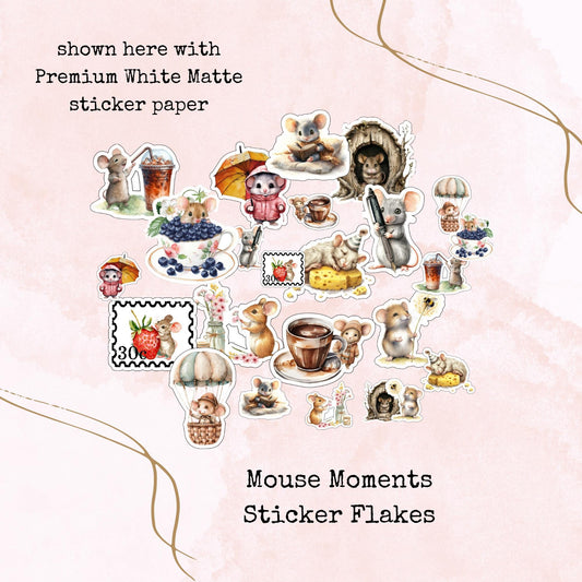 Mouse Moments - Sticker Flakes - Stationery - Watercolour