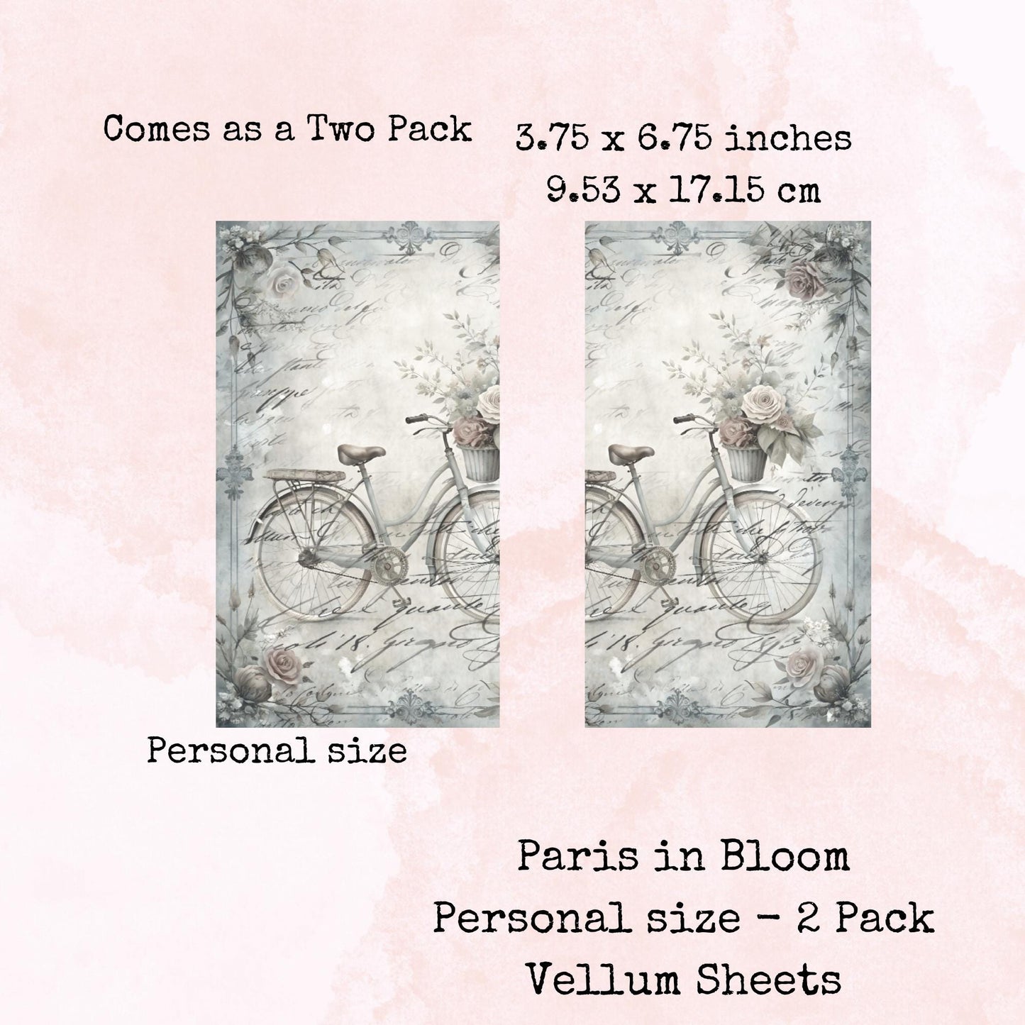 Paris in Bloom - Printed Vellum - Stationery - Watercolour
