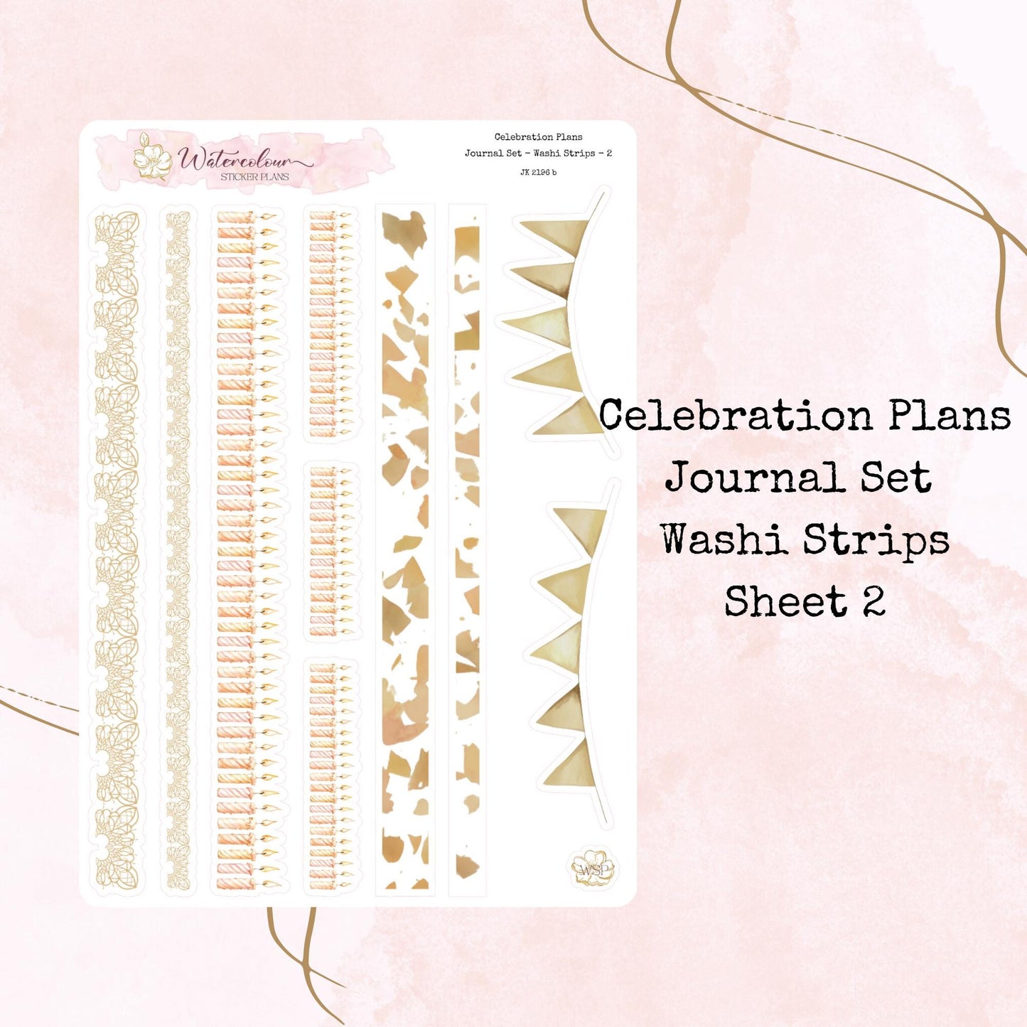 Celebration Plans - Journal Set - Neutral Birthday Themed - Planner and Journal Stickers - Stationery - Watercolour