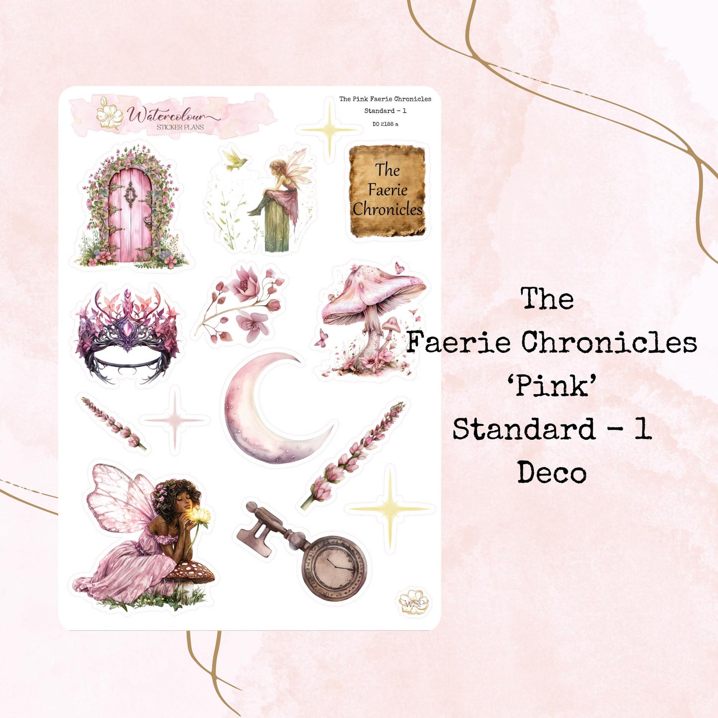The Pink Faerie Chronicles - Standard Size - Planner and Journal Stickers - Stationery - Watercolour