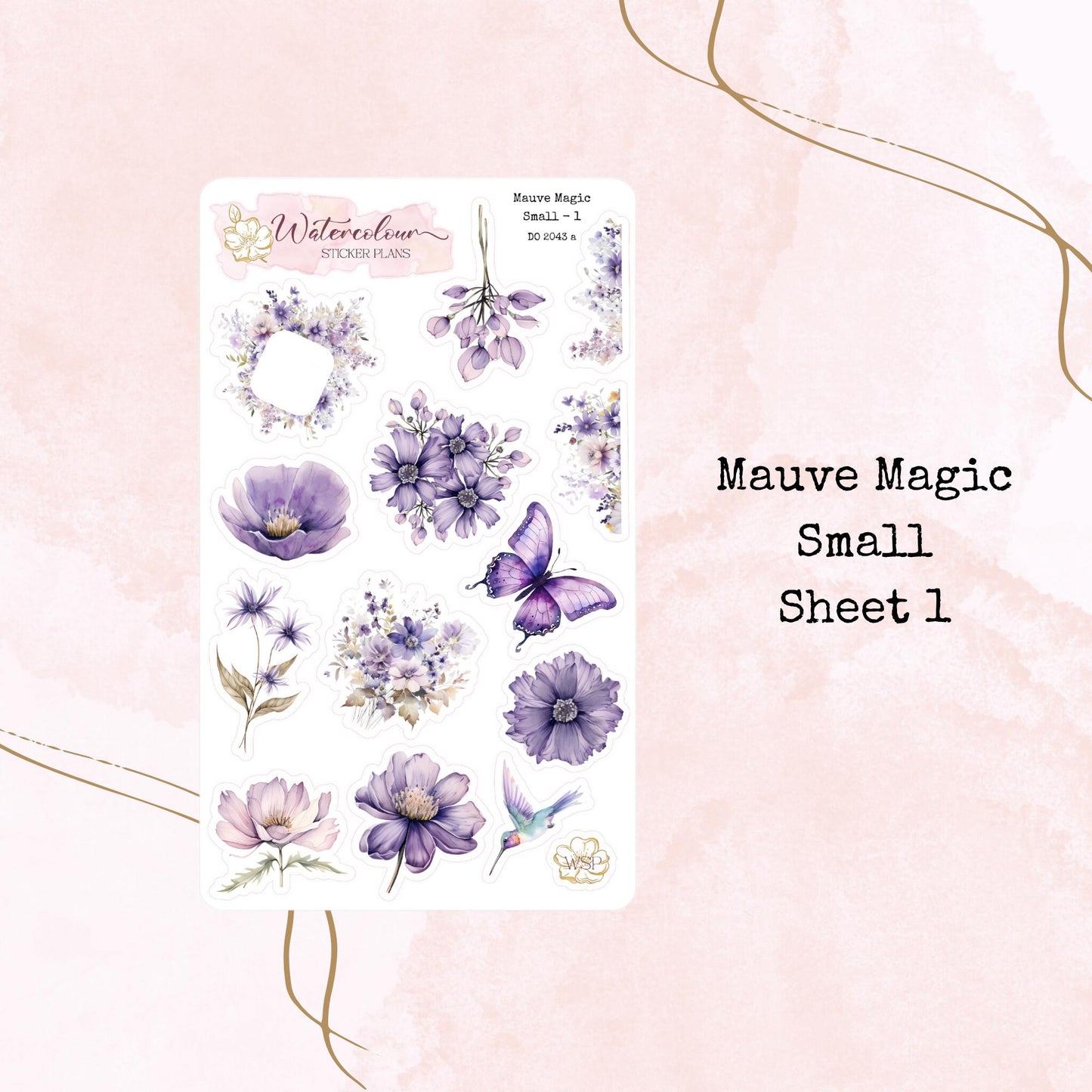 Mauve Magic - Small Size - Planner and Journal Stickers - Stationery - Watercolour