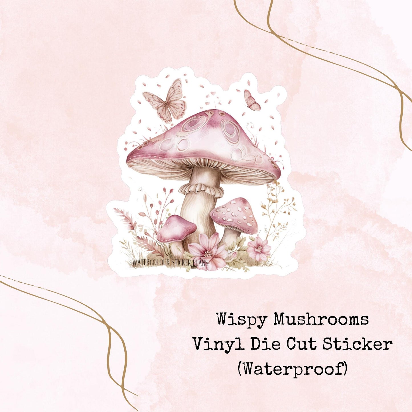 Wispy Mushrooms - Vinyl Die Cut - Waterproof Stickers
