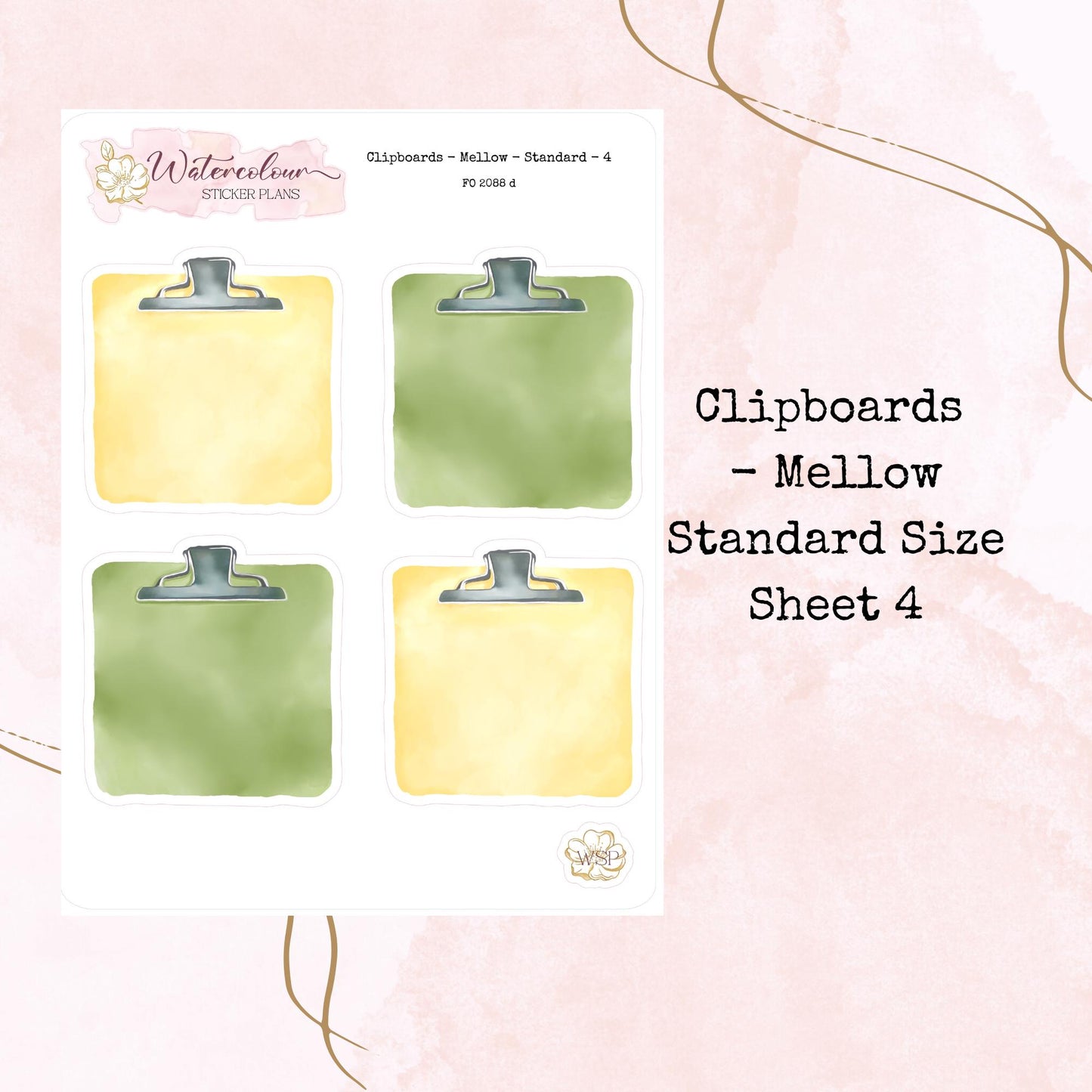 Clipboards - Standard Size - Planner and Journal Stickers - Stationery - Watercolour