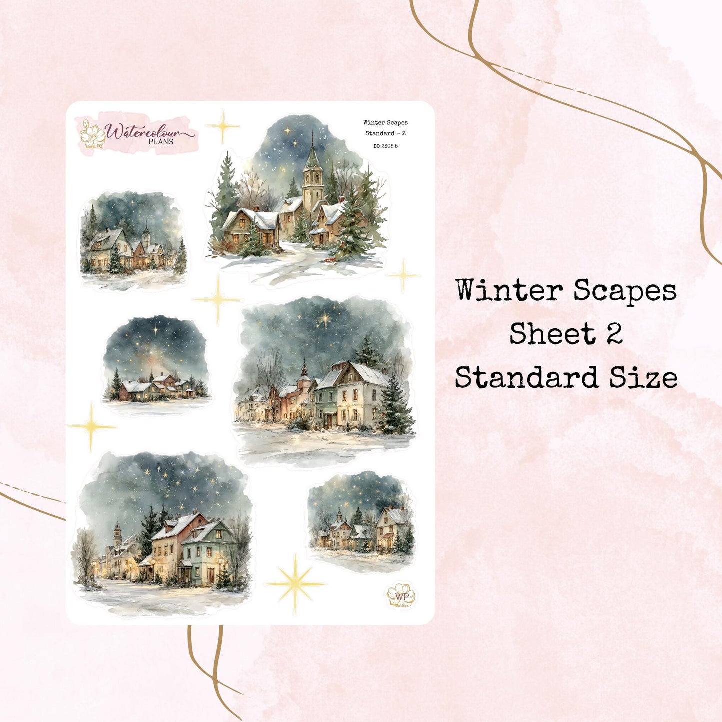Winter Scapes - Deco - Planner and Journal Stickers - Stationery - Watercolour