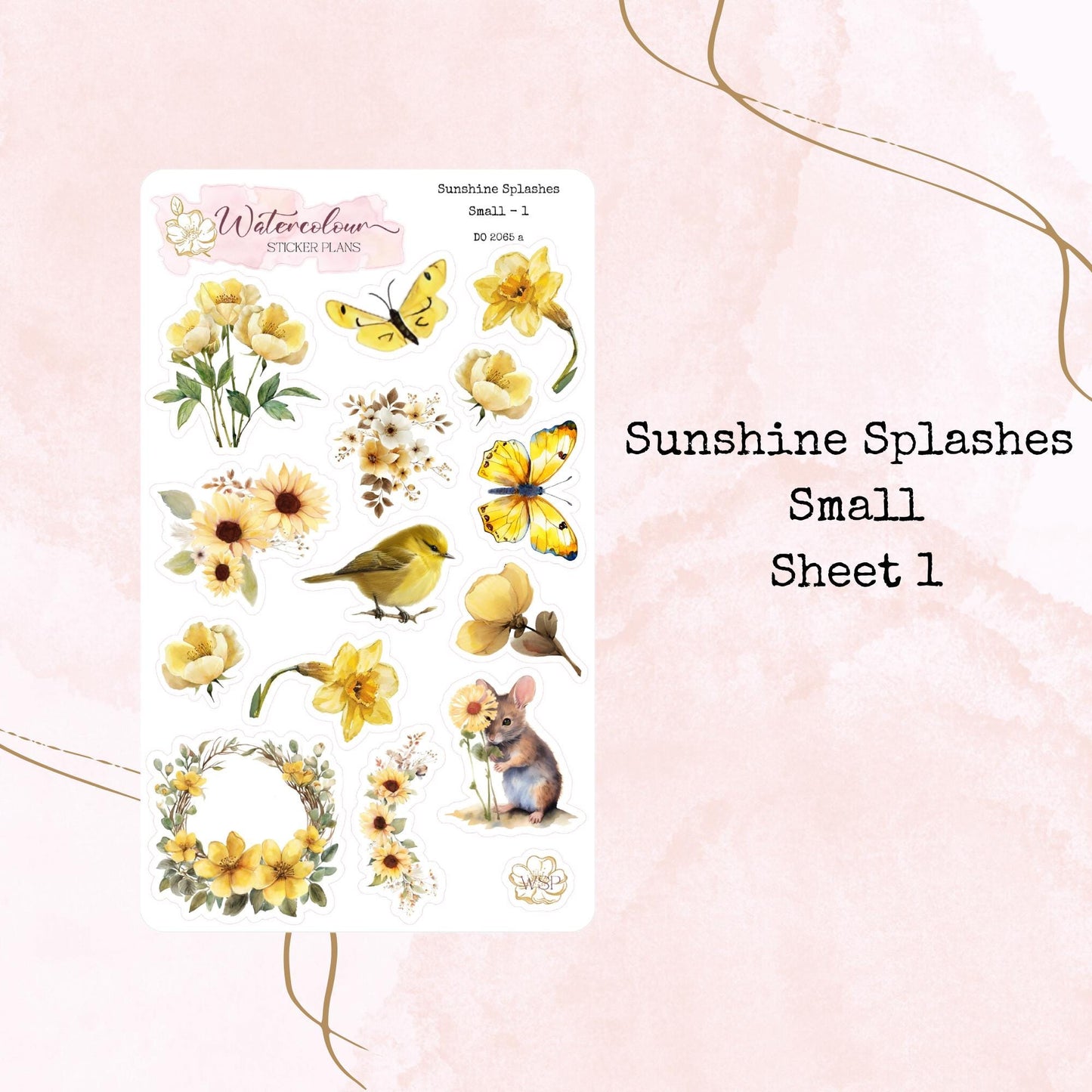 Sunshine Splashes - Small Stickers - Planner and Journal Stickers - Stationery - Watercolour