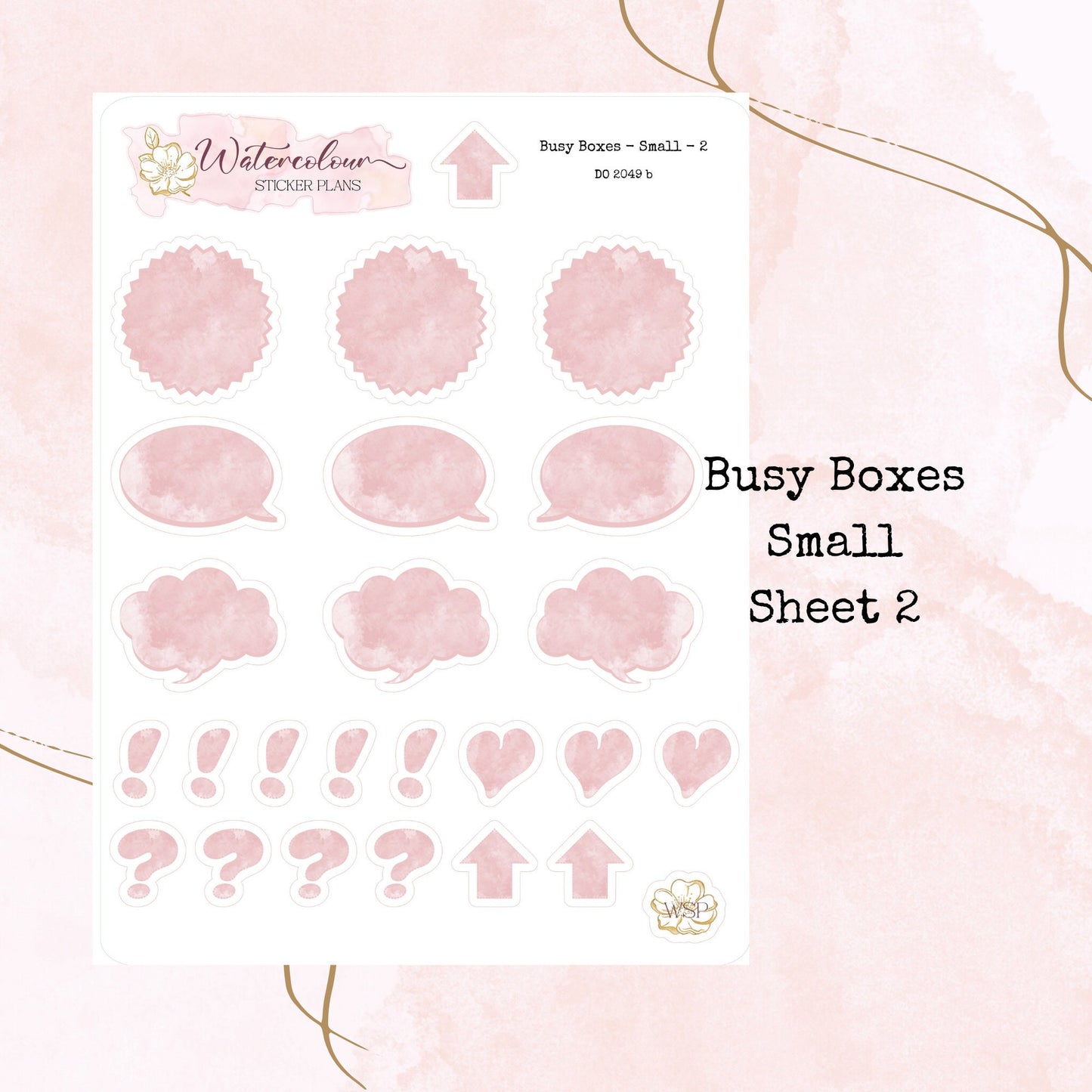 Busy Boxes - Small Size - Planner and Journal Stickers - Stationery - Watercolour