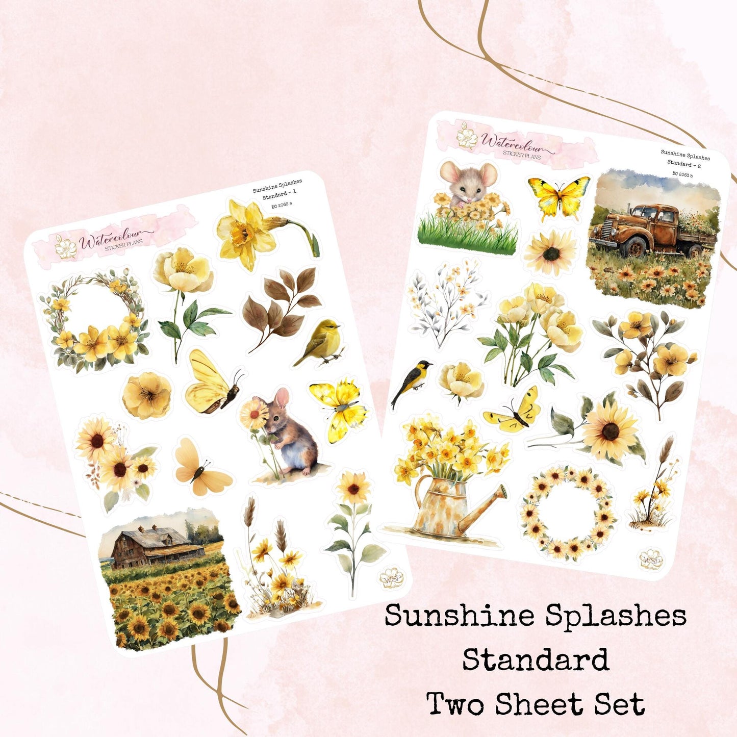 Sunshine Splashes - Standard Size - Planner and Journal Stickers - Stationery - Watercolour