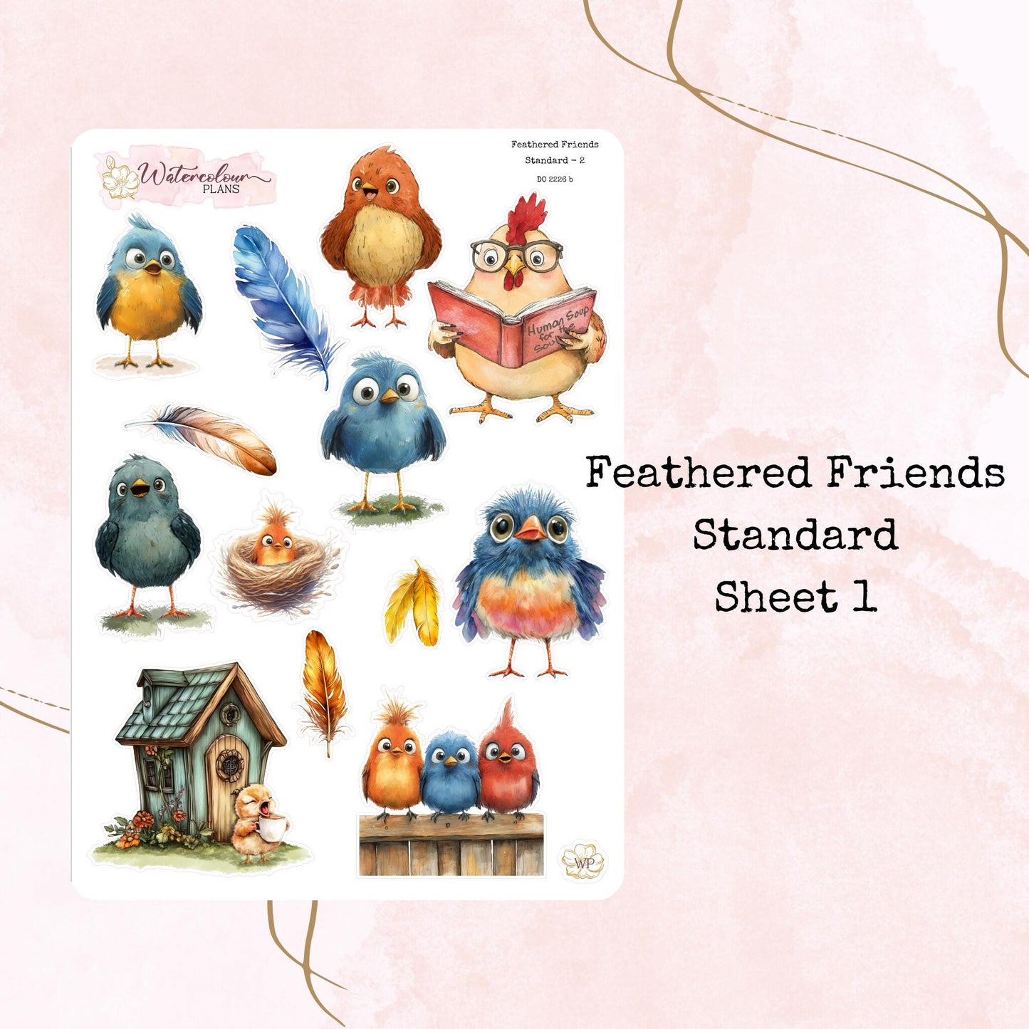 Feathered Friends - Standard Size - Planner and Journal Stickers - Stationery - Watercolour