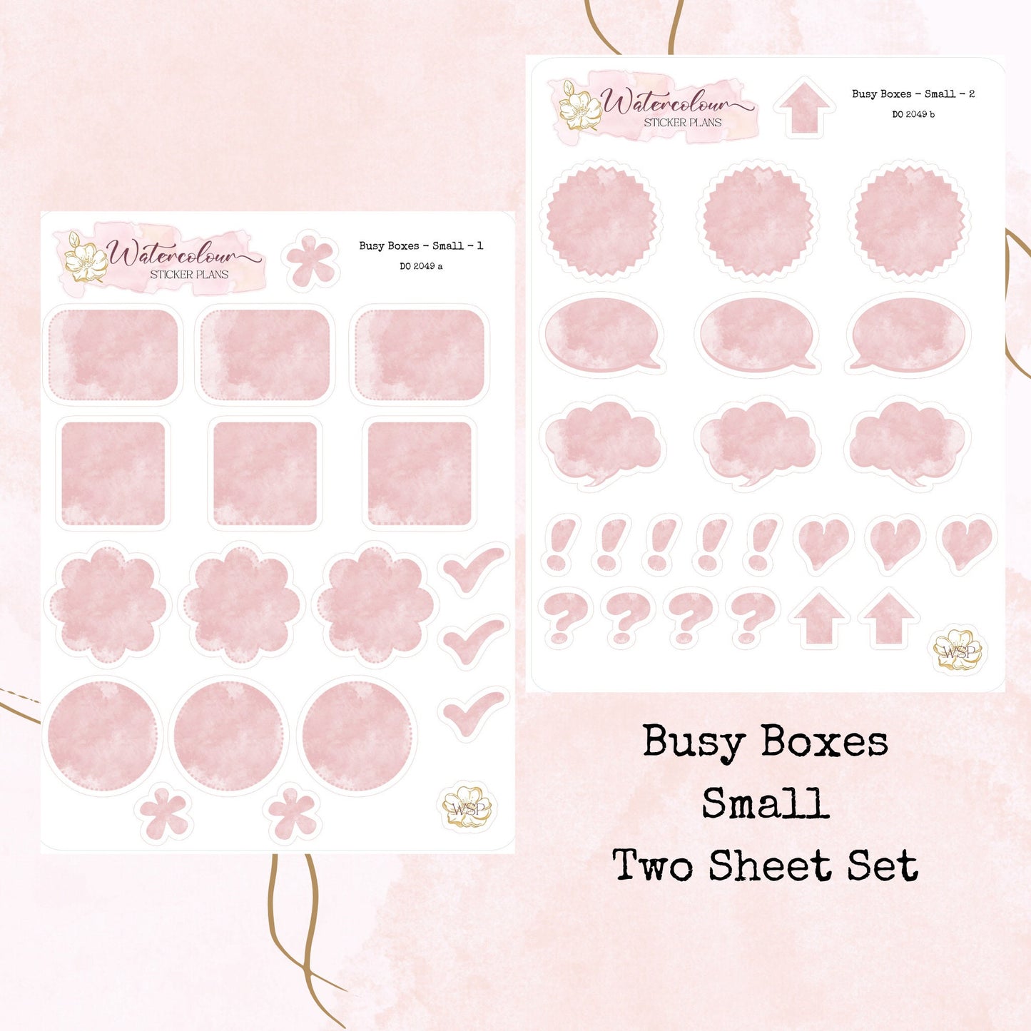 Busy Boxes - Small Size - Planner and Journal Stickers - Stationery - Watercolour