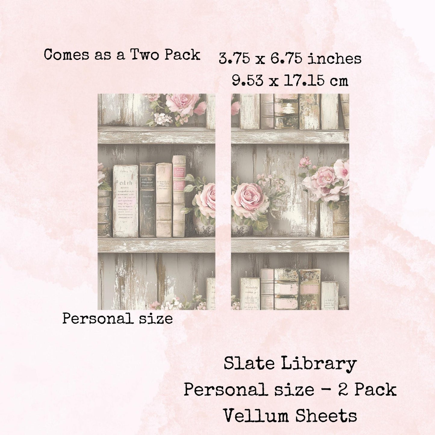 Slate Library - Printed Vellum - Stationery - Watercolour