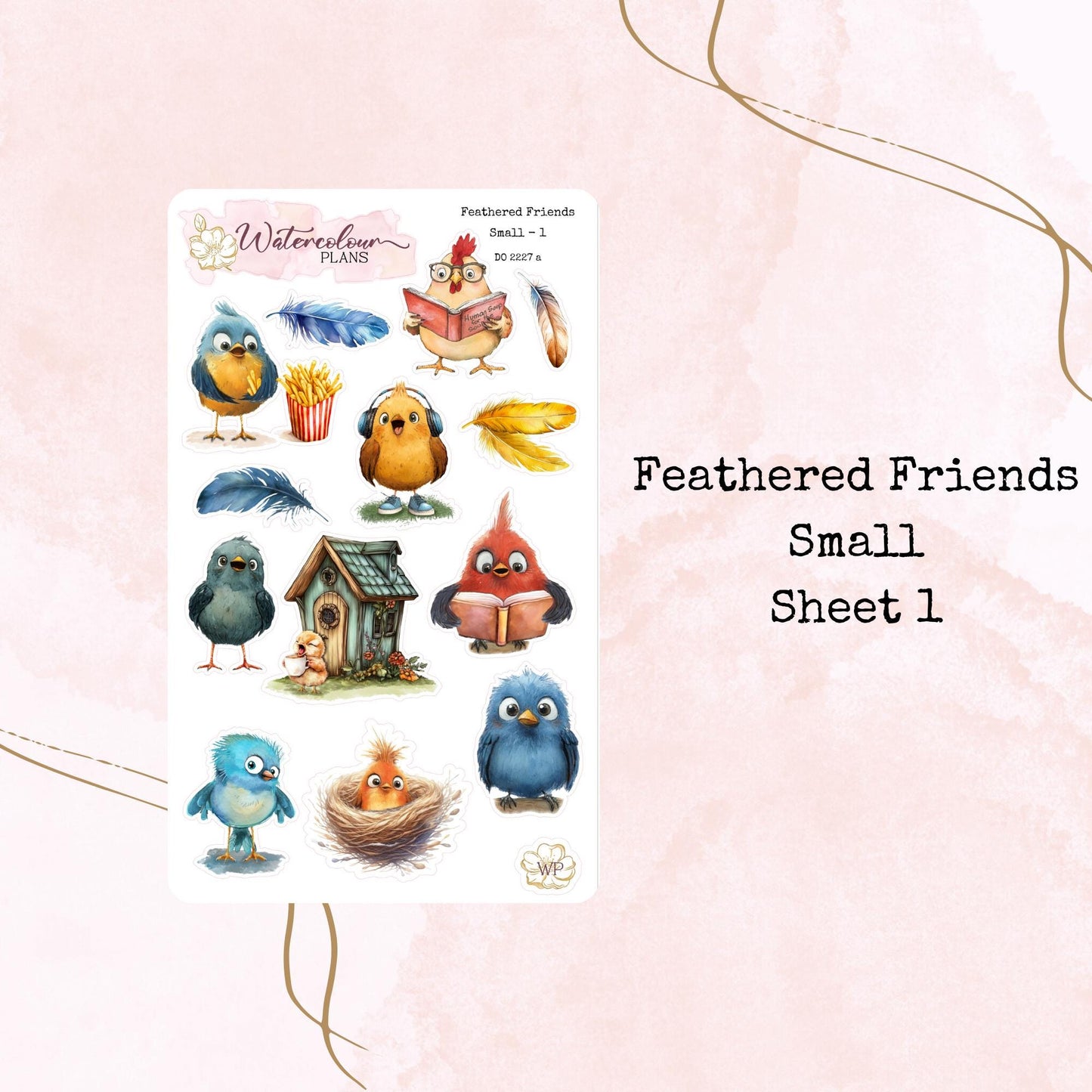 Feathered Friends - Small Size - Planner and Journal Stickers - Stationery - Watercolour