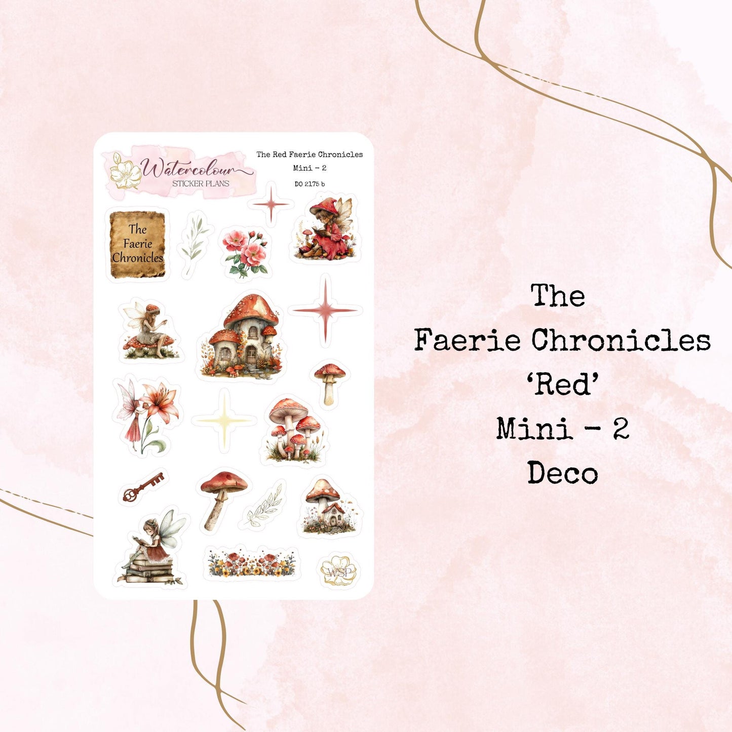The Red Faerie Chronicles - Mini Size - Planner and Journal Stickers - Stationery - Watercolour