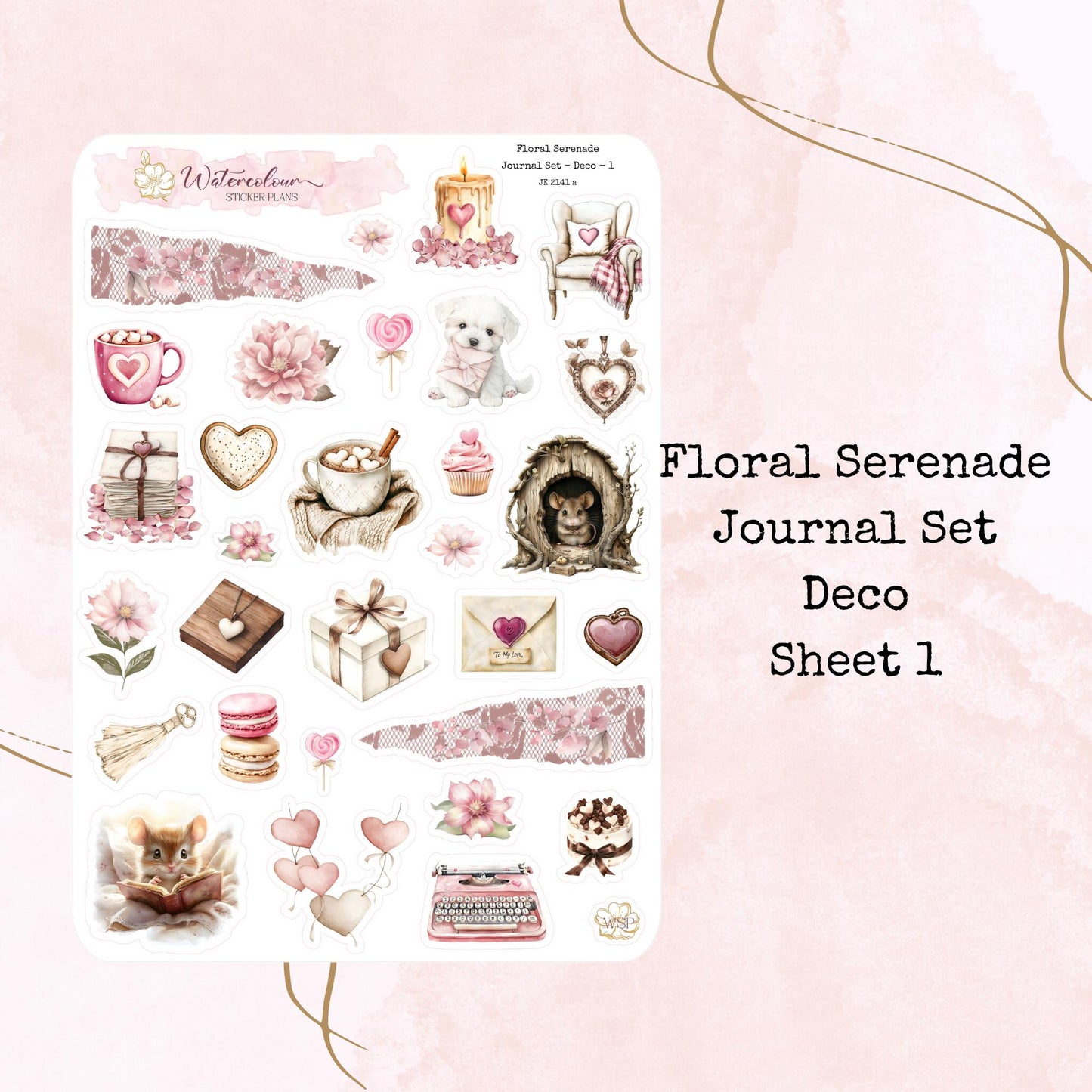 Floral Serenade - Journal Set - Planner and Journal Stickers - Stationery - Watercolour