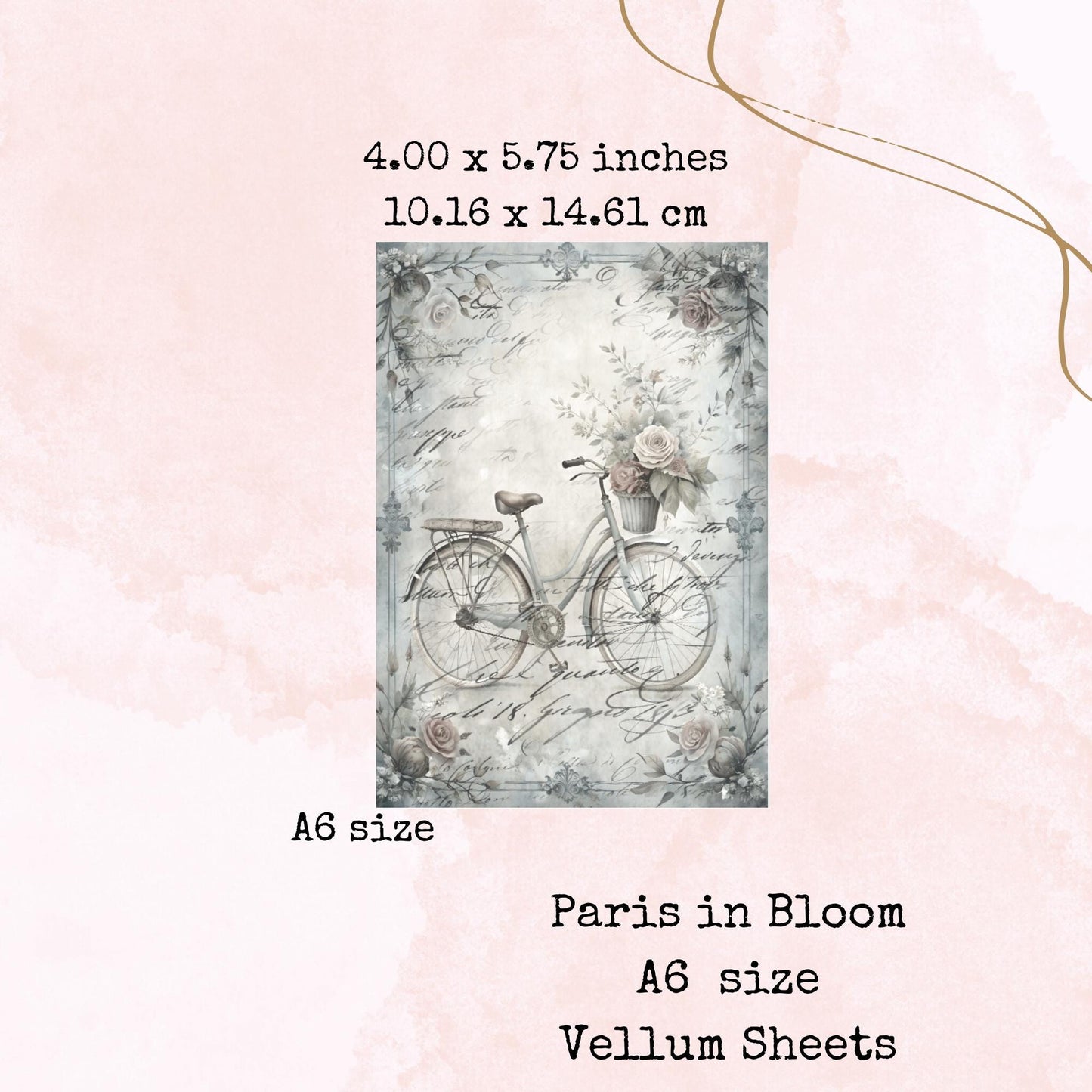 Paris in Bloom - Printed Vellum - Stationery - Watercolour