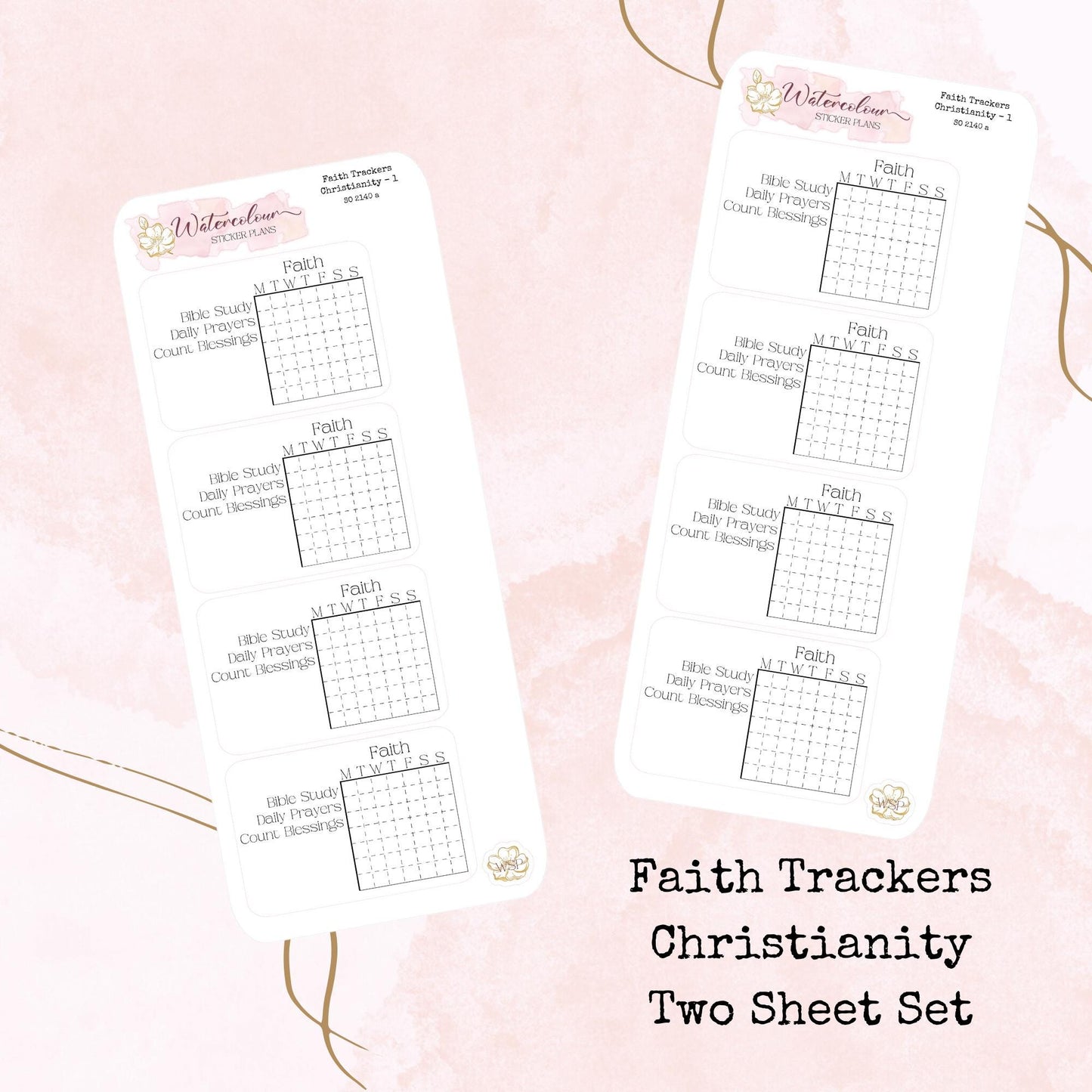 Faith Trackers - Christianity - Tracker Stickers - Planner and Journal Stickers - Stationery