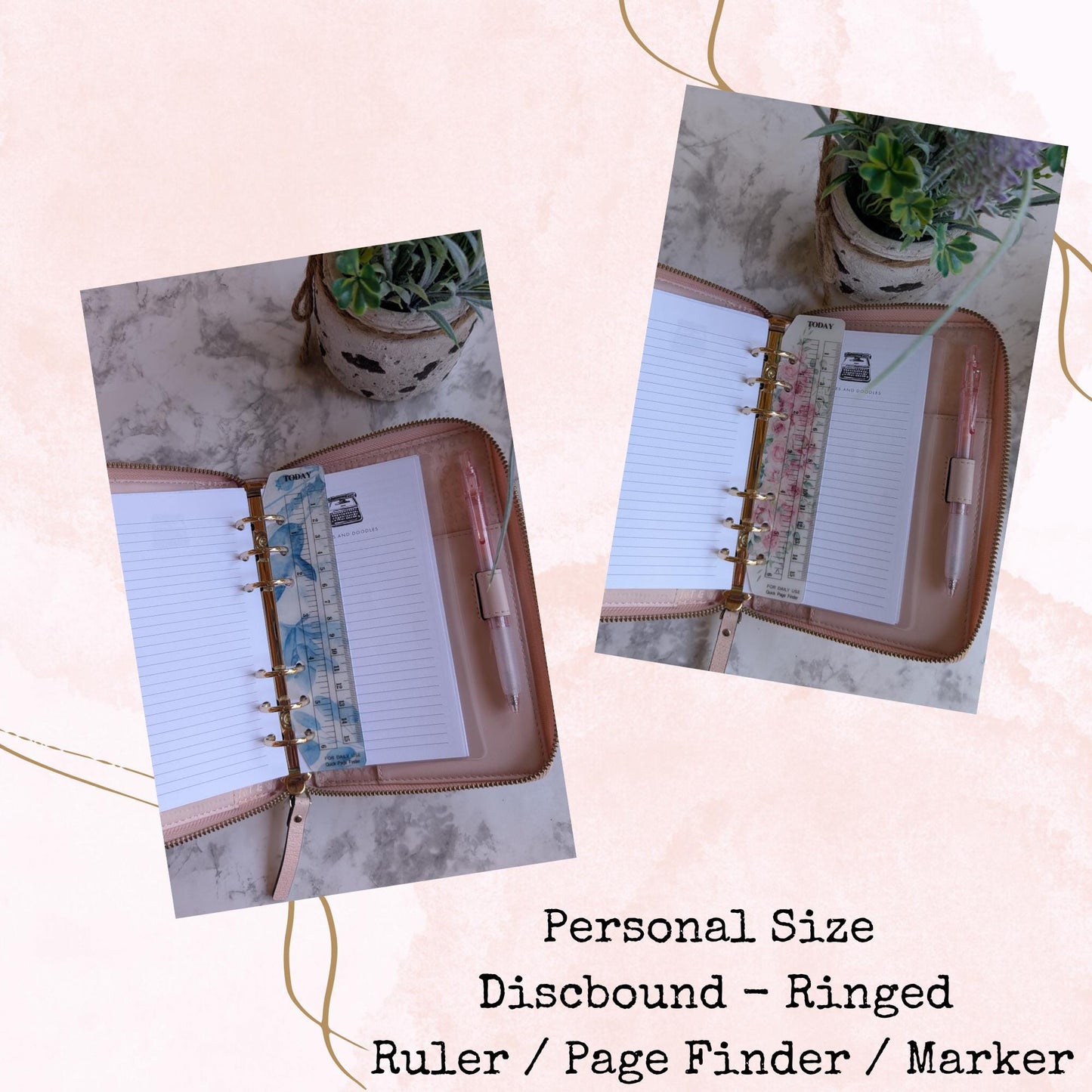 Pumpkin Kingdom - Personal Sizer - Disc-bound Ringed Ruler - Planner Supplies - Watercolour