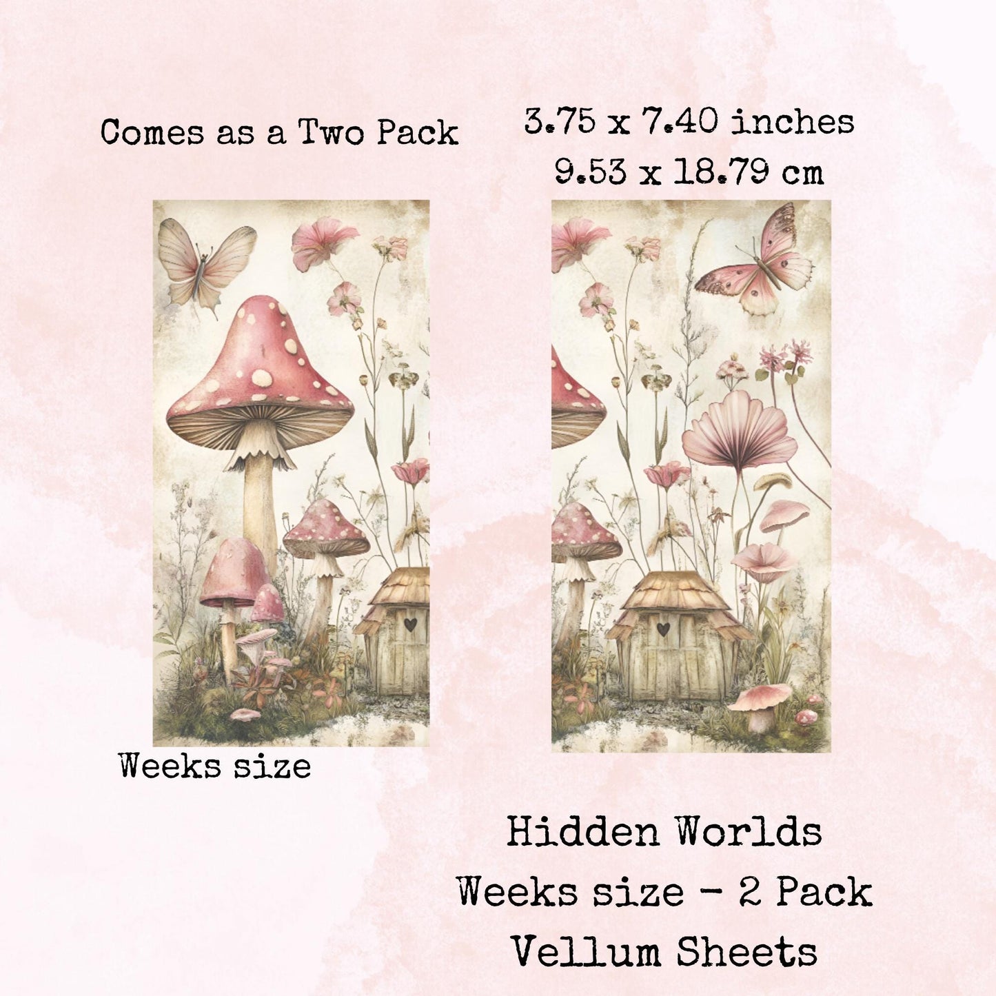 Hidden Worlds - Printed Vellum - Stationery - Watercolour