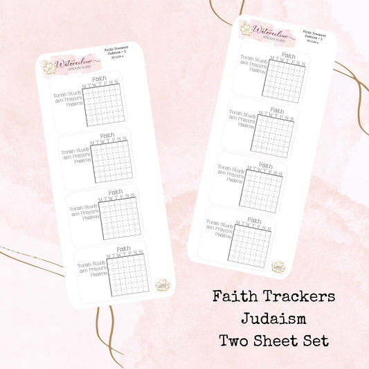 Faith Trackers - Judaism - Tracking Stickers - Planner and Journal - Stationery