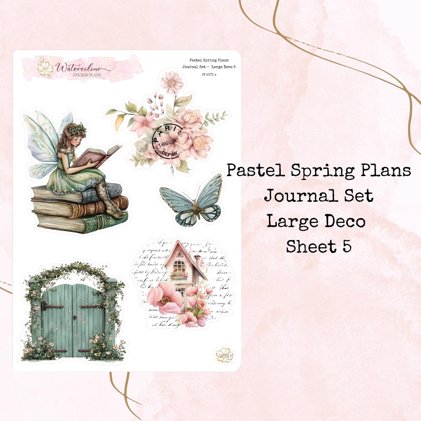 Pastel Spring Plans - Journal Set - Planner and Journal Stickers - Stationery - Watercolour